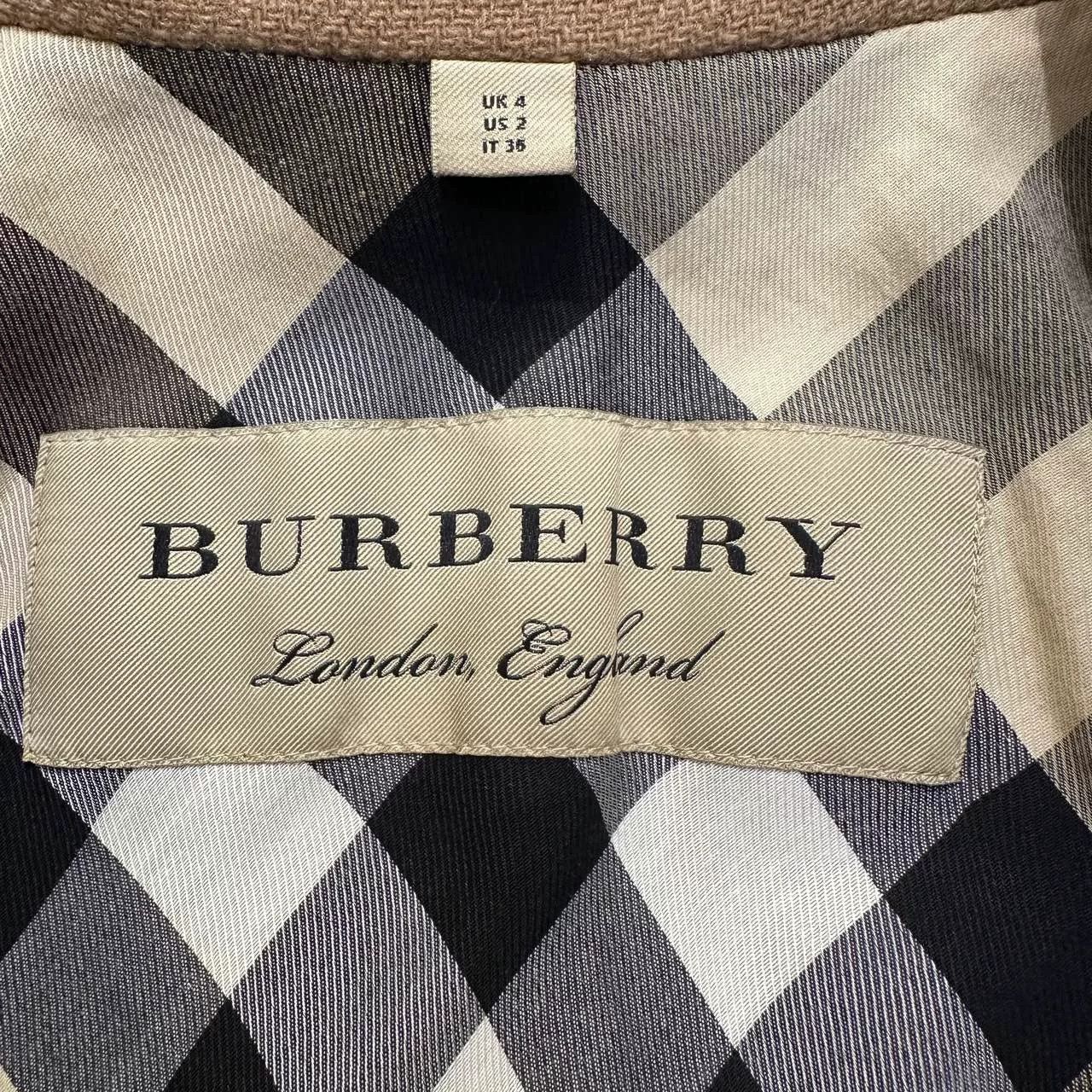 Burberry Burberry Wool Mid-Length Khaki Coat Size XS / US 0-2 / IT 36-38 - 3 Thumbnail