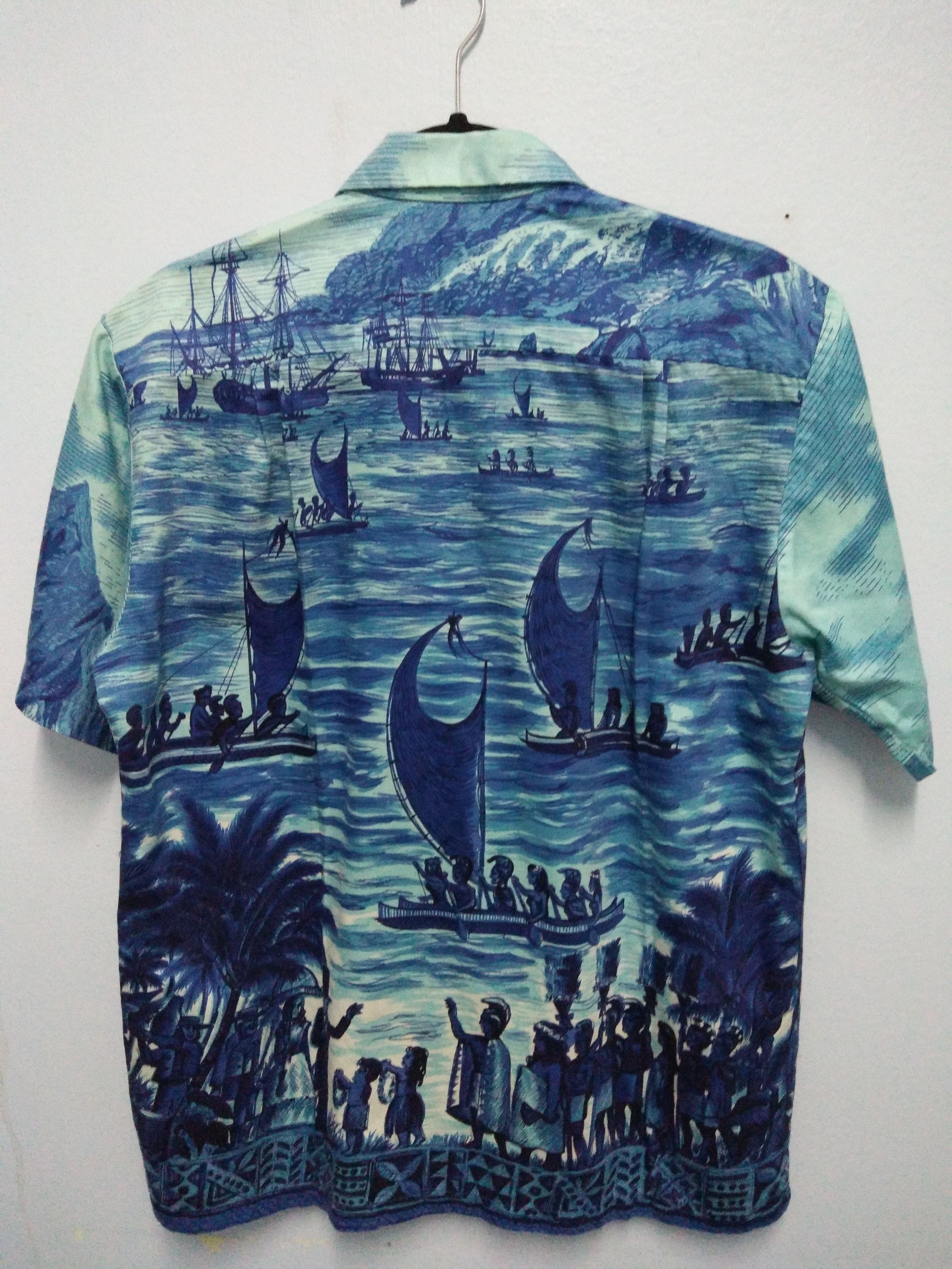 Vintage Vintage 50s Hawaii shirt Metal Button Up Rare Design Size US XL / EU 56 / 4 - 3 Thumbnail