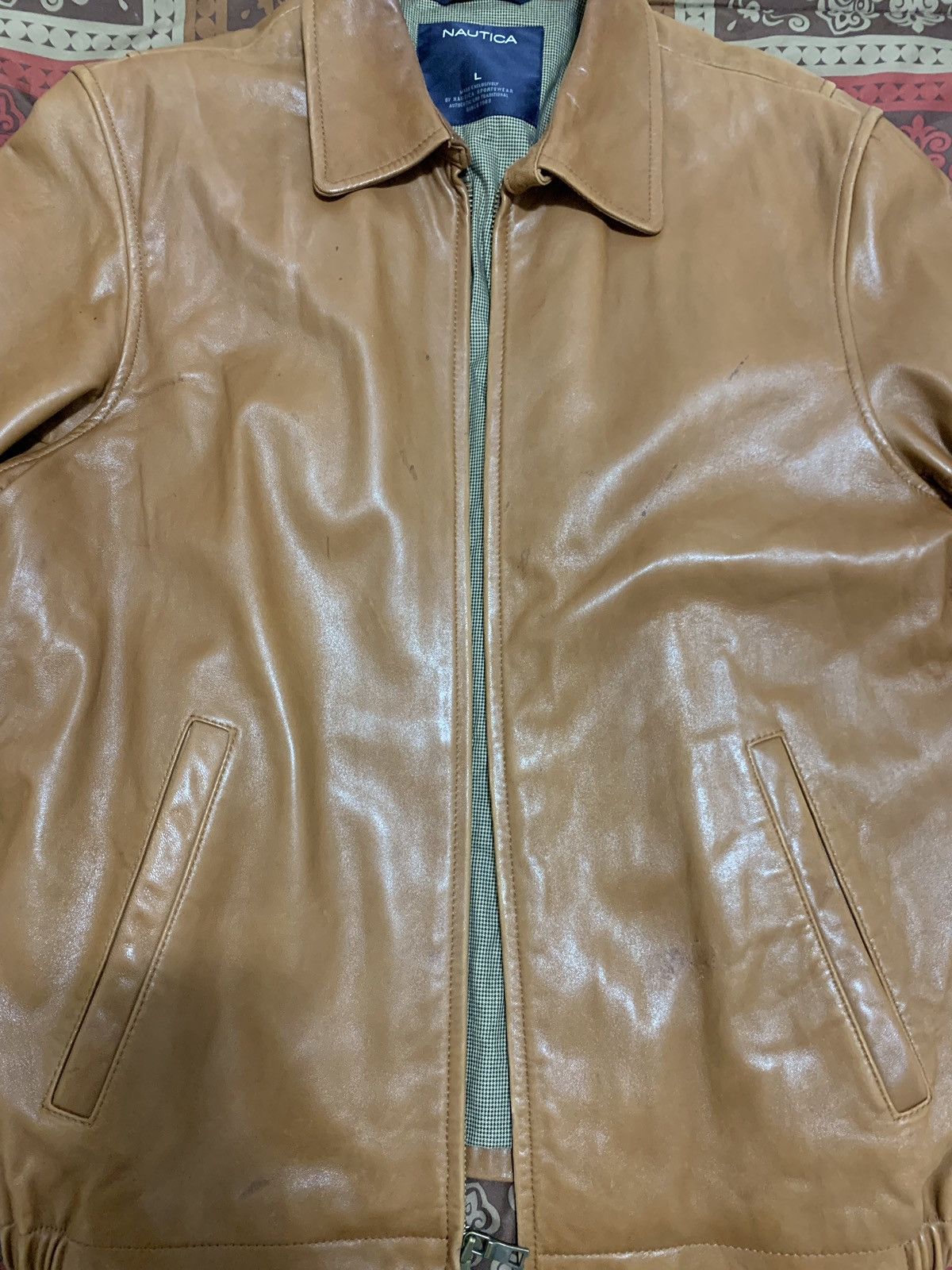 Vintage Vintage Nautica Leather Jacket Size US L / EU 52-54 / 3 - 10 Thumbnail