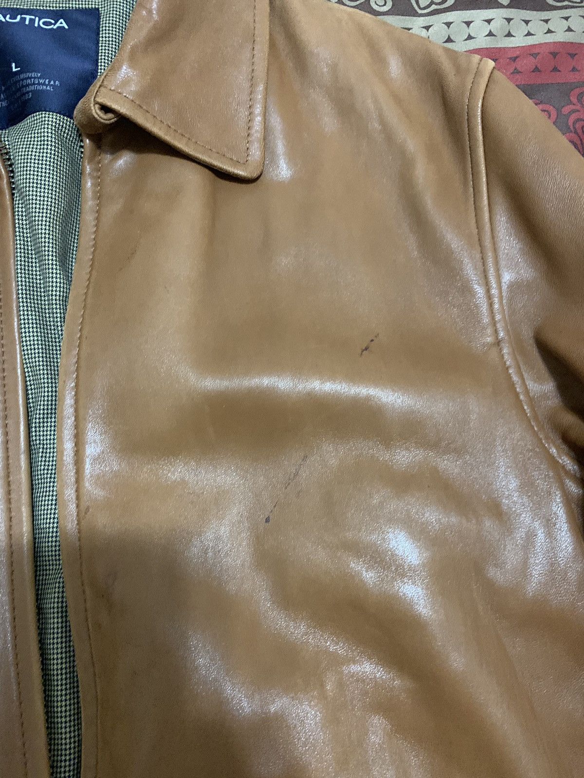 Vintage Vintage Nautica Leather Jacket Size US L / EU 52-54 / 3 - 3 Thumbnail
