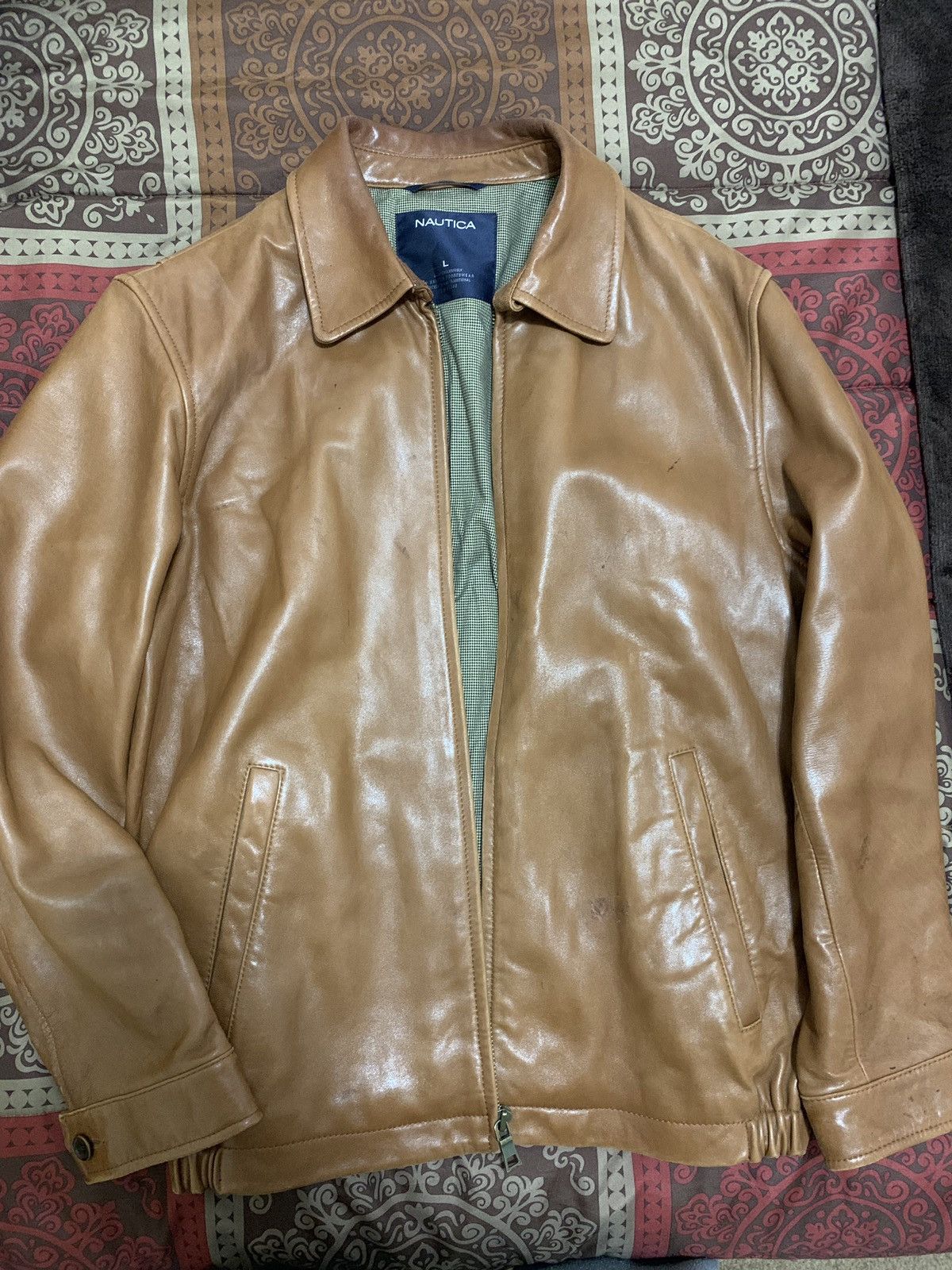 Vintage Vintage Nautica Leather Jacket Size US L / EU 52-54 / 3 - 1 Preview