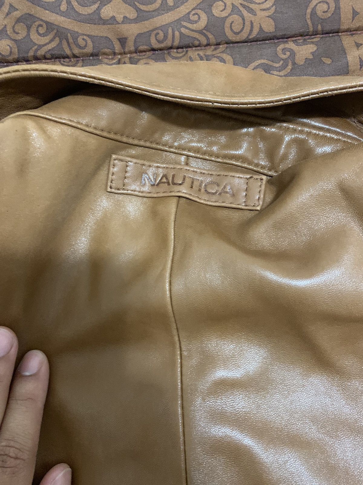 Vintage Vintage Nautica Leather Jacket Size US L / EU 52-54 / 3 - 12 Thumbnail