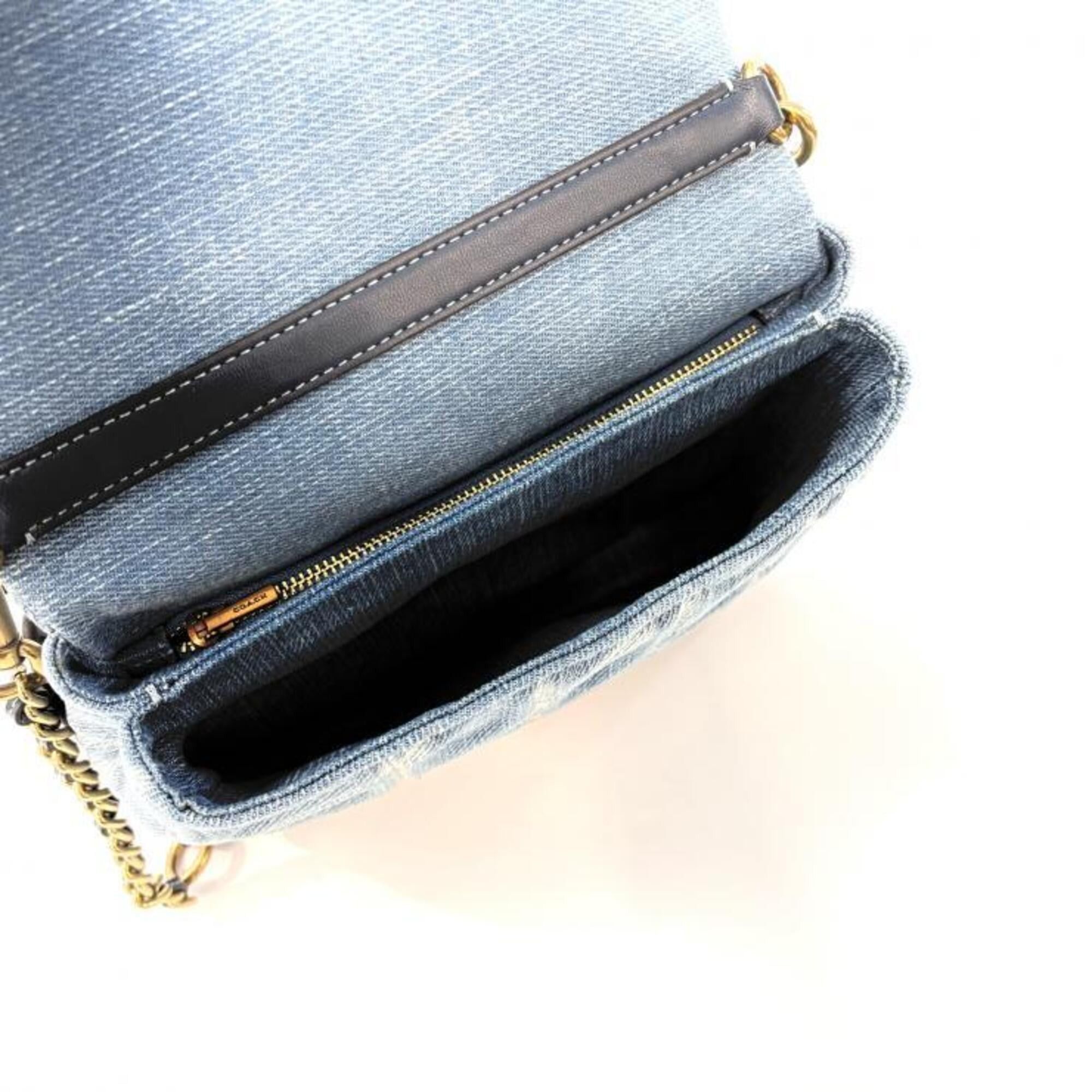 Coach COACH Times Square Tabby Shoulder Bag, Quilted Denim Blue Size ONE SIZE - 5 Thumbnail