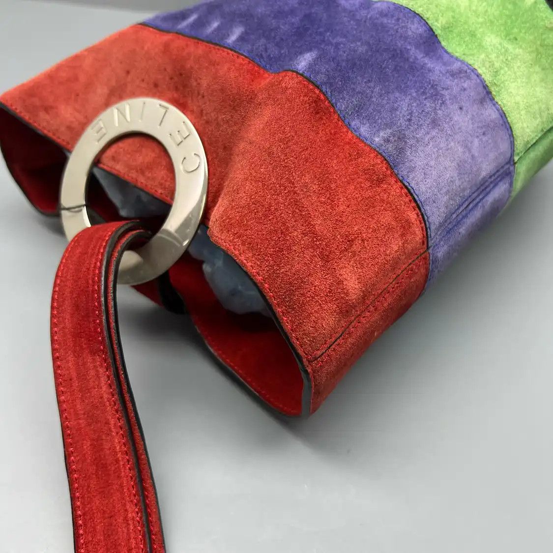 Celine CELINE bucket bag multi-color suede shoulder bag Size ONE SIZE - 18 Thumbnail