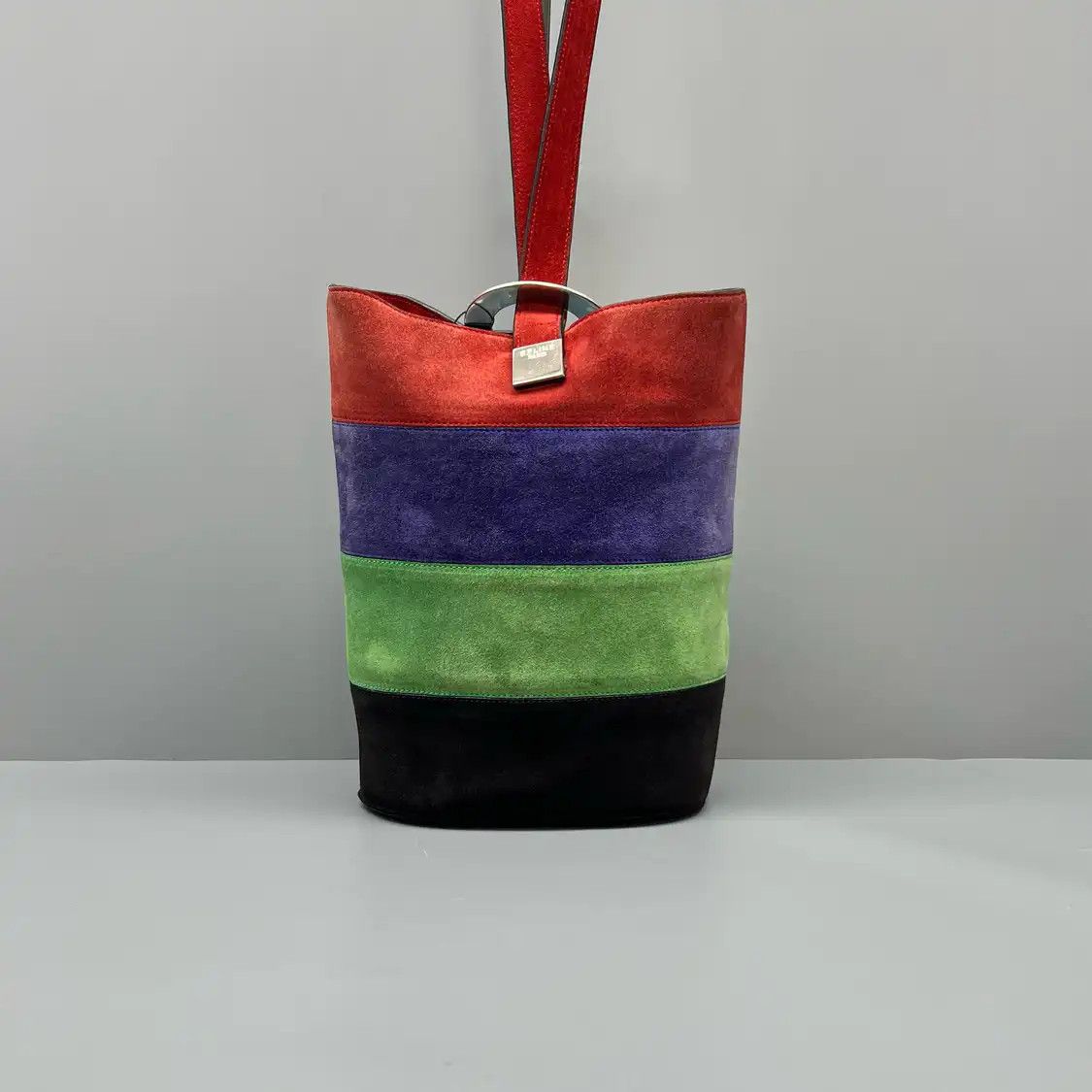 Celine CELINE bucket bag multi-color suede shoulder bag Size ONE SIZE - 4 Thumbnail
