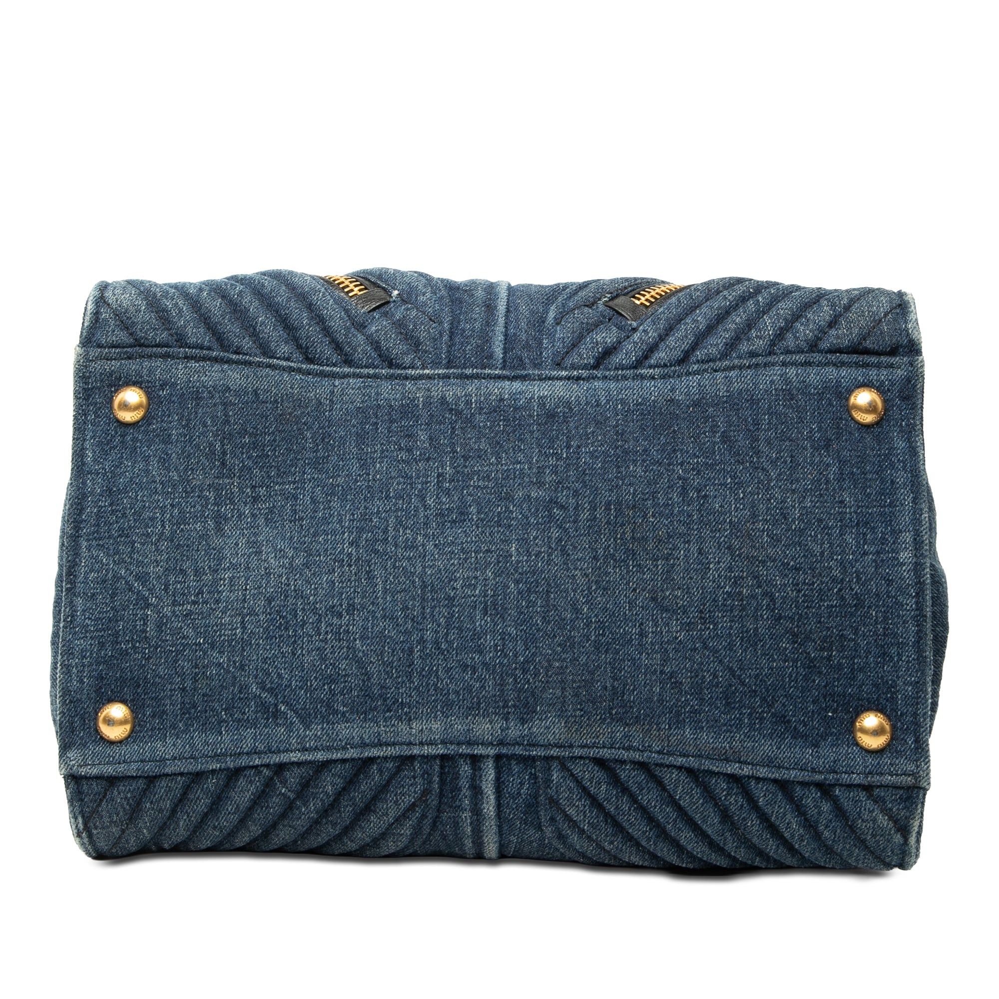 Miu Miu Matelasse Denim Biker Tote Size ONE SIZE - 3 Thumbnail