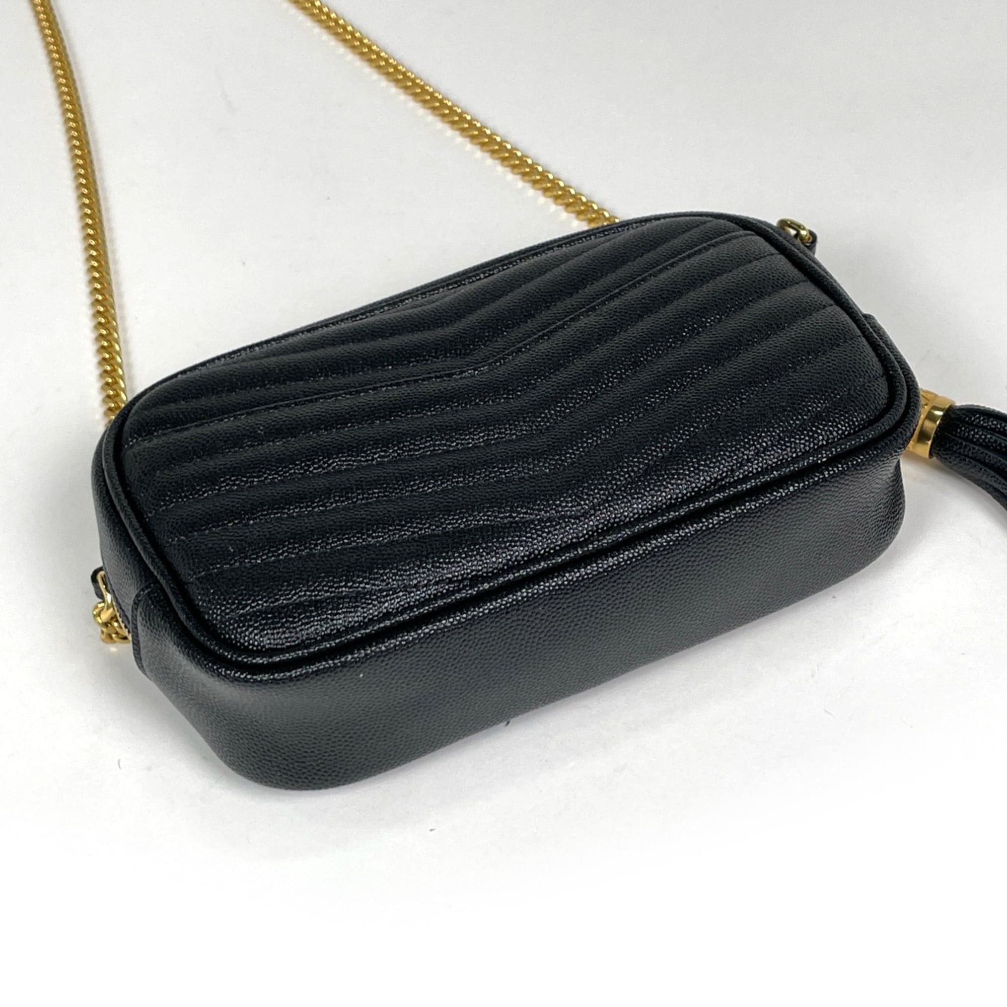 Yves Saint Laurent Yves Saint Laurent Lou Mini Bag, Fringe Leather, Black, 612579, Women's Size ONE SIZE - 2 Thumbnail