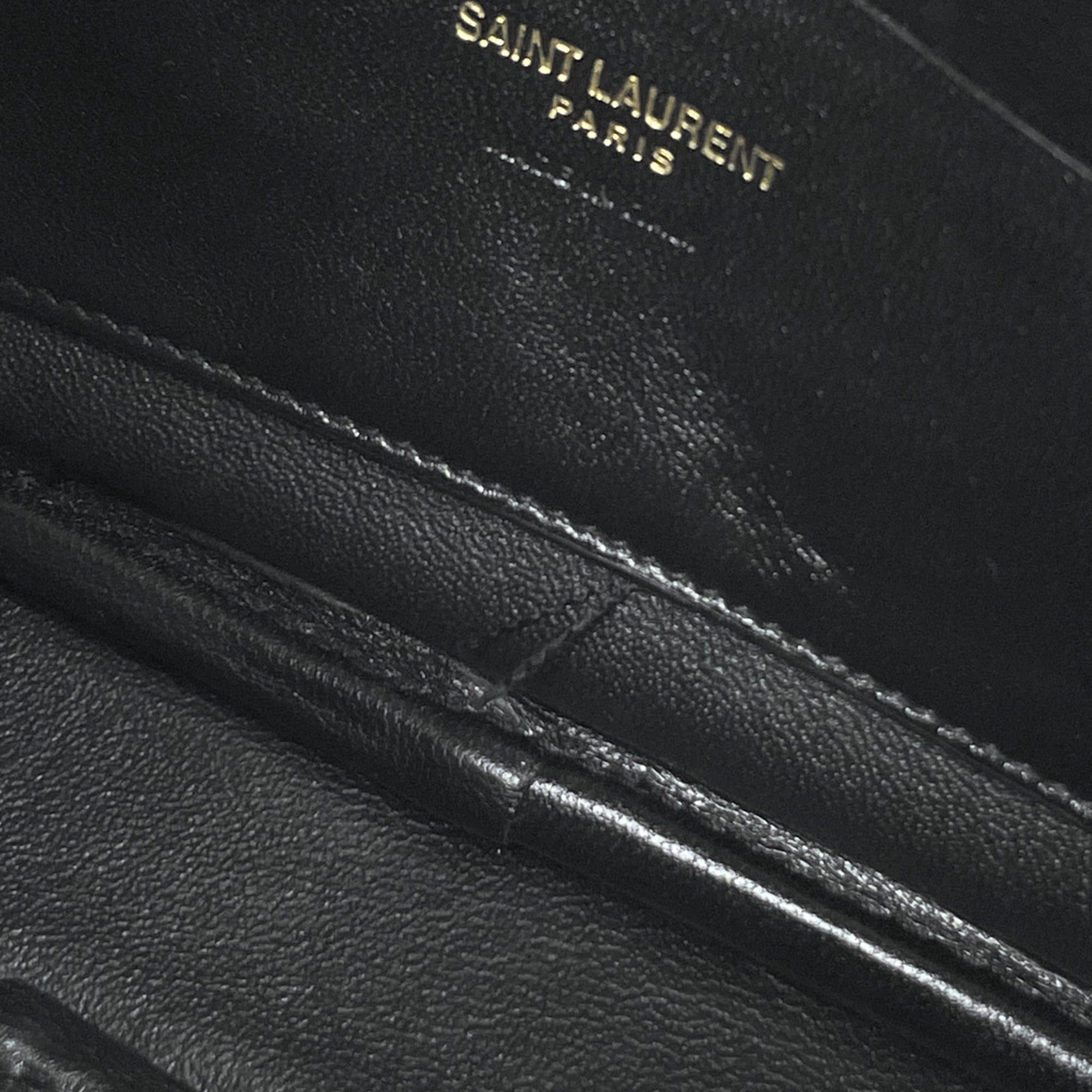 Yves Saint Laurent Yves Saint Laurent Lou Mini Bag, Fringe Leather, Black, 612579, Women's Size ONE SIZE - 5 Thumbnail