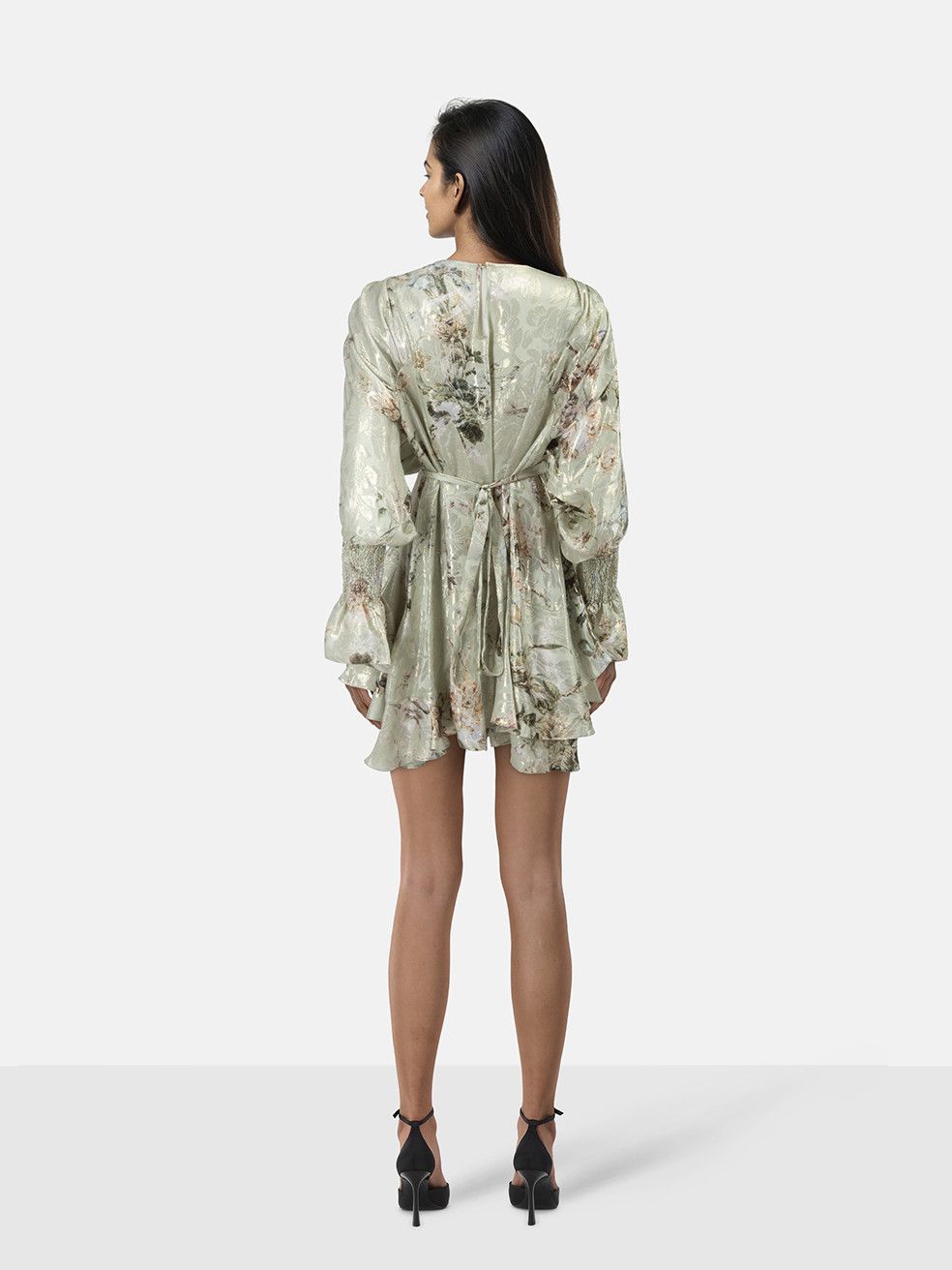 preen green dress by Thornton Bregrazzi Metallic Floral vintage glam