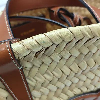 Celine CELINE TEEN TRIOMPHE CELINE CLASSIC beige straw woven shoulder bag handbag cross Size ONE SIZE - 11 Thumbnail