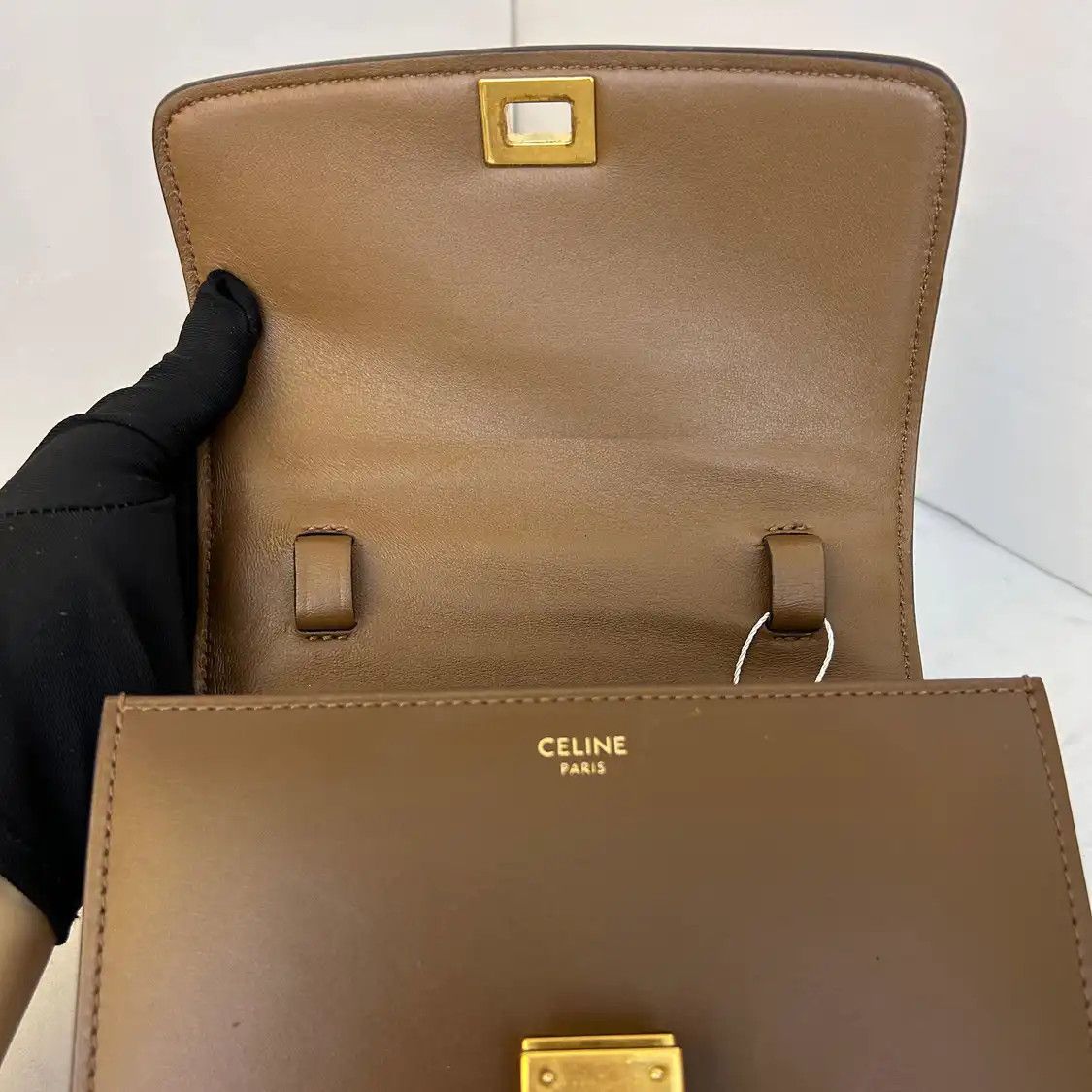Celine CELINE CLASSIC BOX mini brown cowhide leather tofu bag crossbody bag Size ONE SIZE - 7 Thumbnail