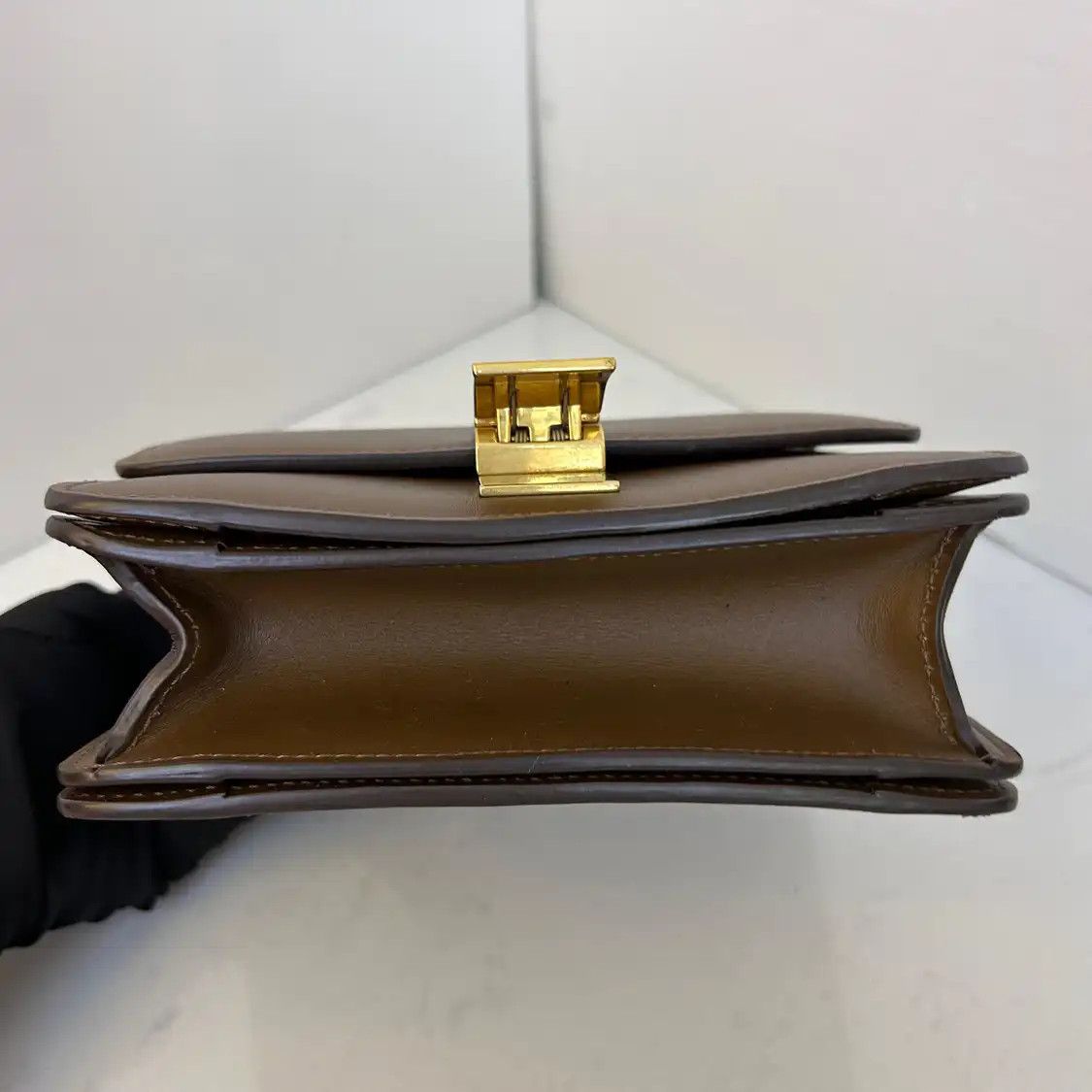Celine CELINE CLASSIC BOX mini brown cowhide leather tofu bag crossbody bag Size ONE SIZE - 5 Thumbnail