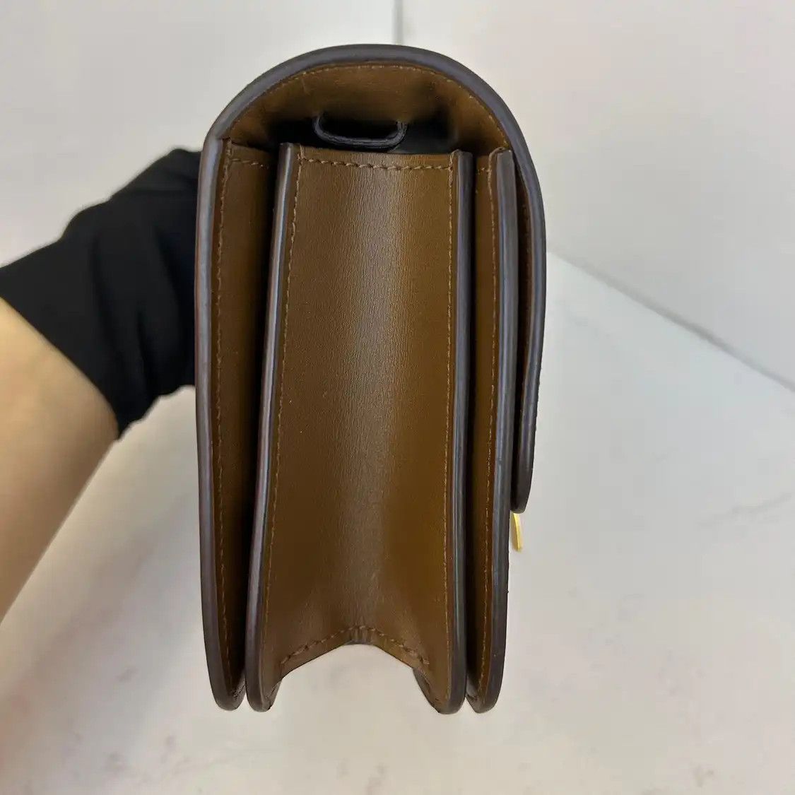 Celine CELINE CLASSIC BOX mini brown cowhide leather tofu bag crossbody bag Size ONE SIZE - 4 Thumbnail