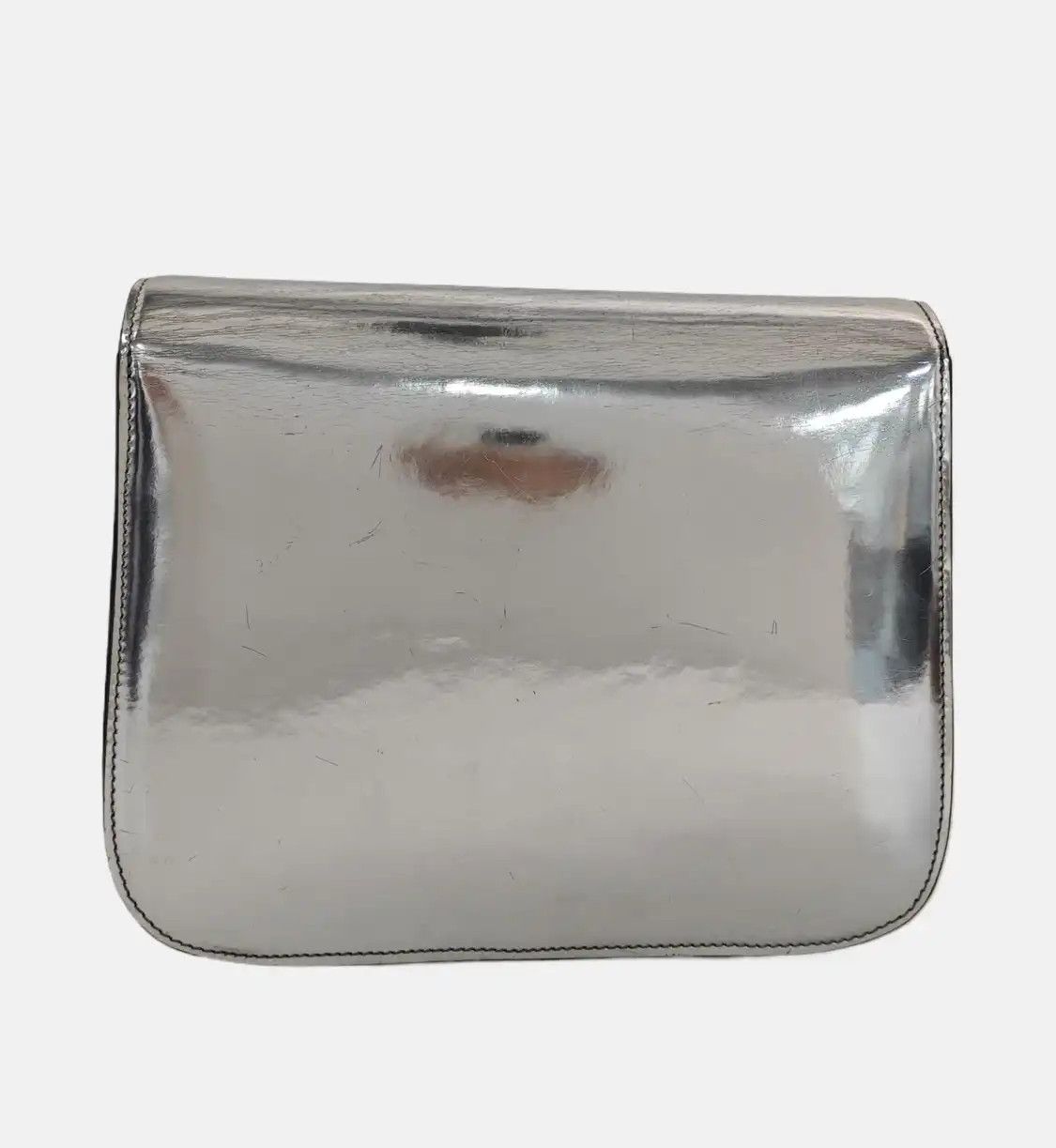 Celine CELINE CLASSIC BOX Medium silver cowhide leather tofu bag shoulder bag crossbody Size ONE SIZE - 5 Thumbnail
