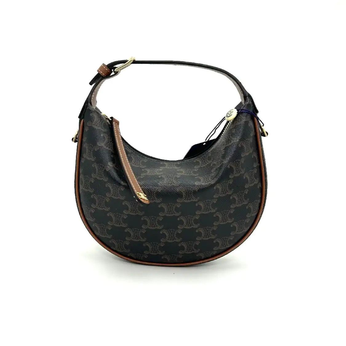 Celine CELINE LULU brown coated canvas Triomphe shoulder bag Size ONE SIZE - 2 Thumbnail