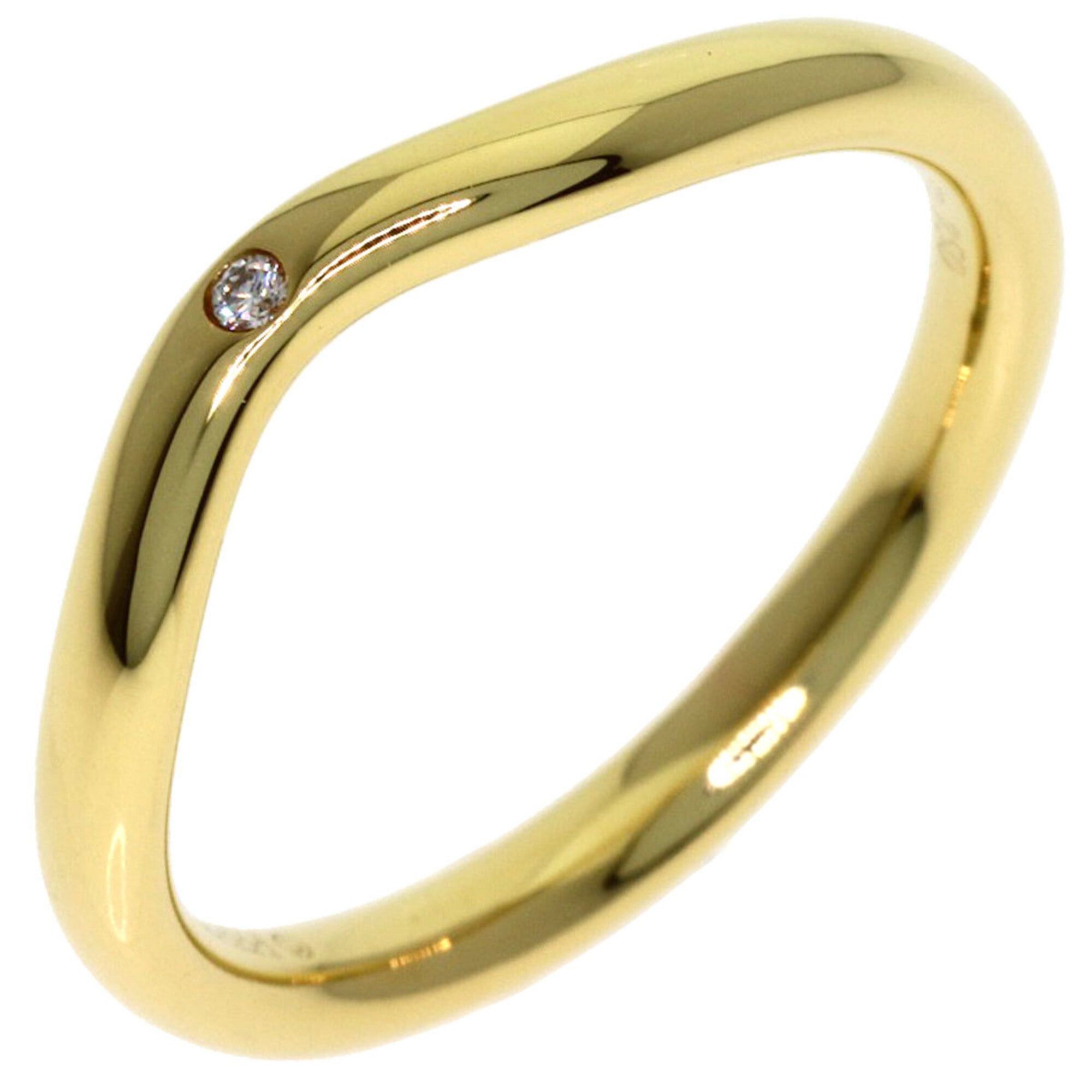 Tiffany 18K Yellow Gold Diamond .08ctw Elsa Peretti Curved  Tiffany & Co. Curved Band 1P Diamond Ring, 18K Yellow Gold, Women\'s.