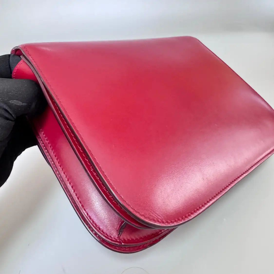 Celine CELINE CLASSIC BOX Medium red cowhide leather tofu bag crossbody bag Size ONE SIZE - 5 Thumbnail