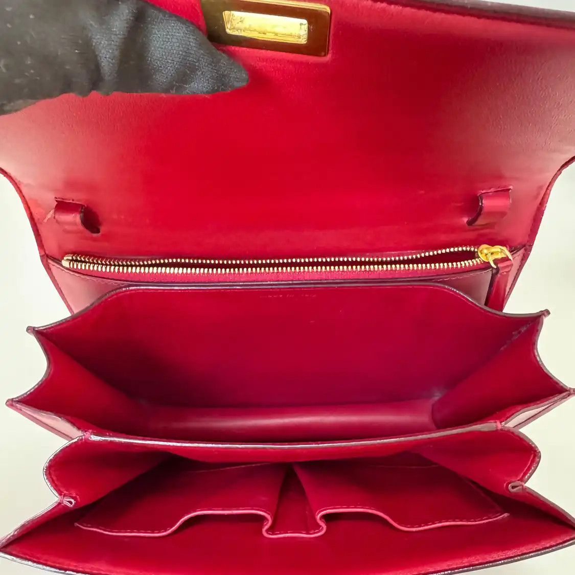 Celine CELINE CLASSIC BOX Medium red cowhide leather tofu bag crossbody bag Size ONE SIZE - 8 Thumbnail