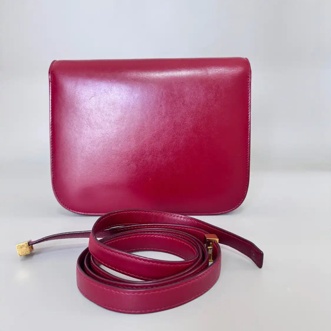 Celine CELINE CLASSIC BOX Medium red cowhide leather tofu bag crossbody bag Size ONE SIZE - 2 Thumbnail