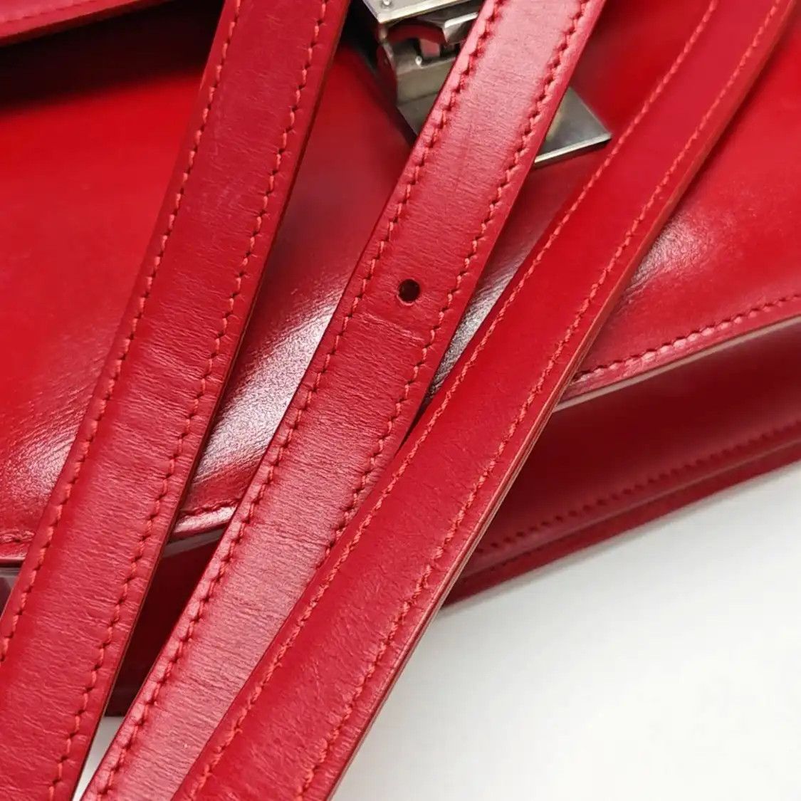 Celine CELINE CLASSIC BOX Medium red cowhide leather tofu bag shoulder bag crossbody si Size ONE SIZE - 17 Thumbnail