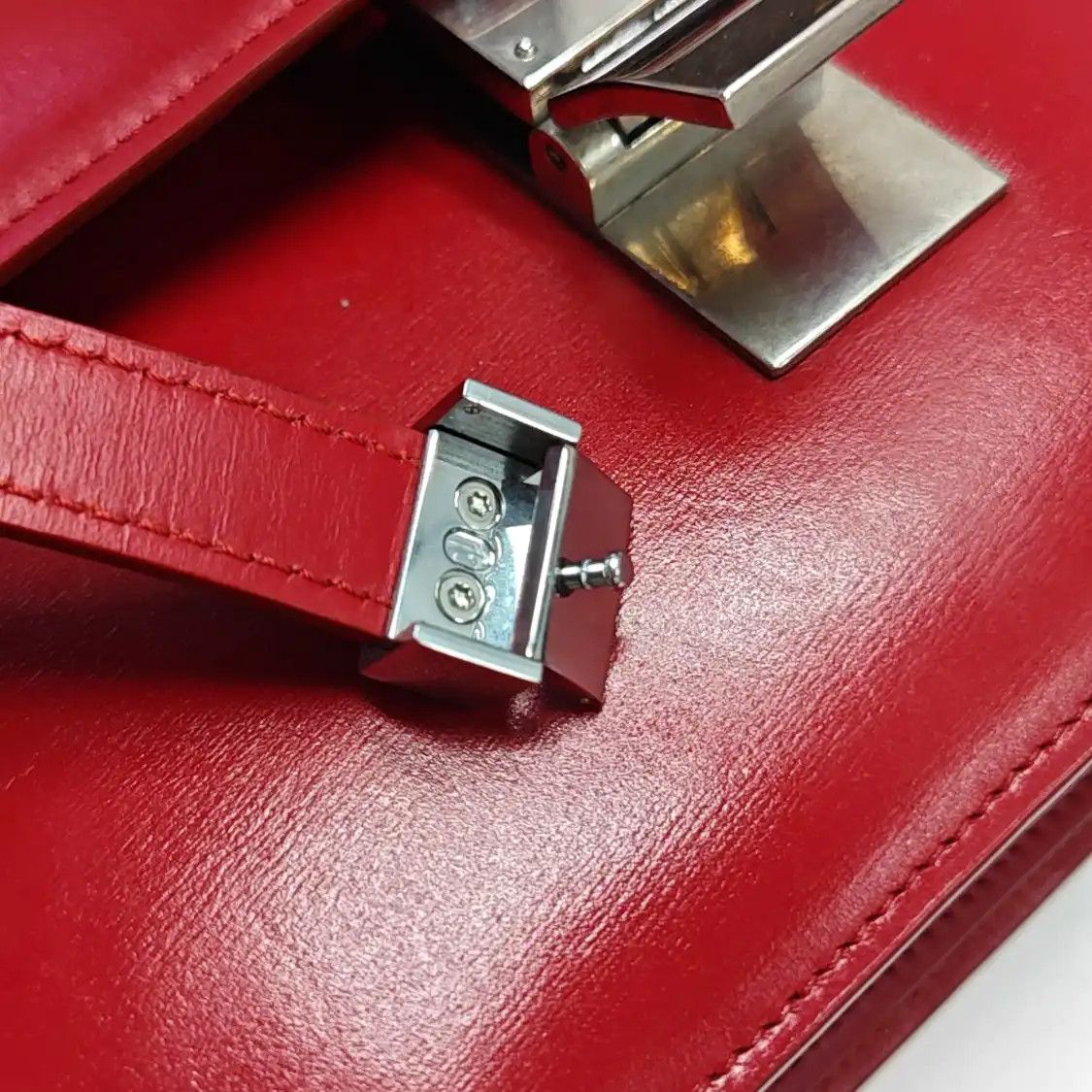 Celine CELINE CLASSIC BOX Medium red cowhide leather tofu bag shoulder bag crossbody si Size ONE SIZE - 18 Thumbnail