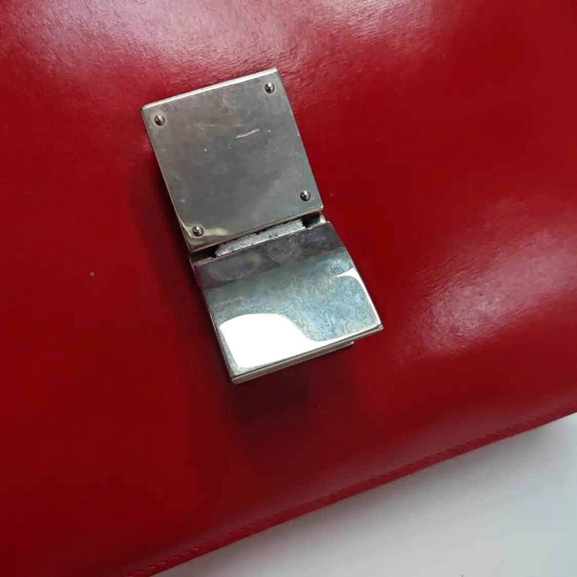 Celine CELINE CLASSIC BOX Medium red cowhide leather tofu bag shoulder bag crossbody si Size ONE SIZE - 12 Thumbnail