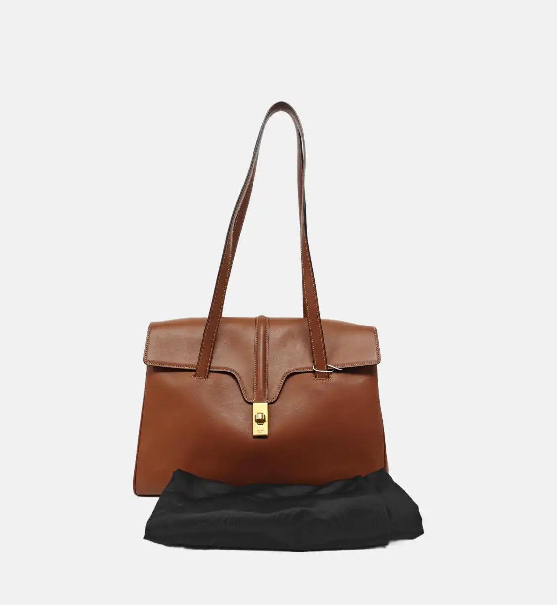 Celine CELINE 16 Medium brown cowhide leather shoulder bag handbag gold hardware Size ONE SIZE - 8 Thumbnail