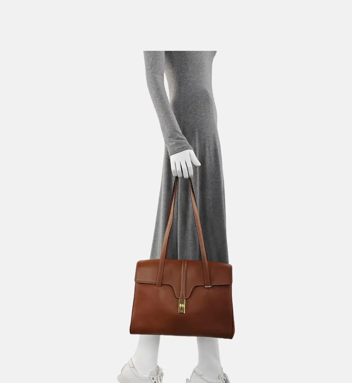 Celine CELINE 16 Medium brown cowhide leather shoulder bag handbag gold hardware Size ONE SIZE - 2 Thumbnail