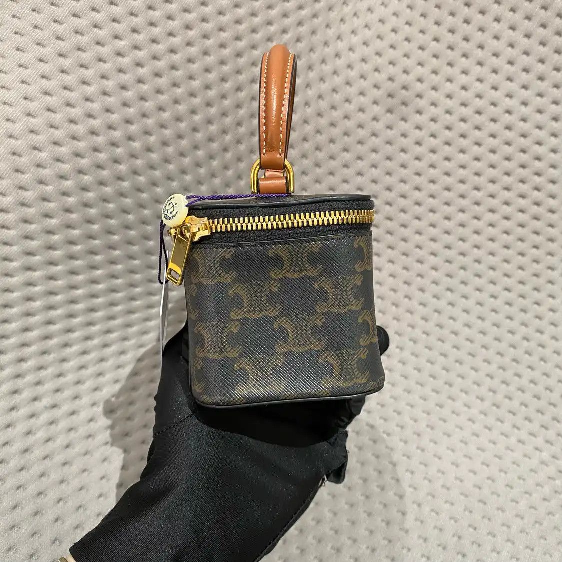 Celine CELINE box bag black coated canvas Triomphe crossbody bag Size ONE SIZE - 2 Thumbnail