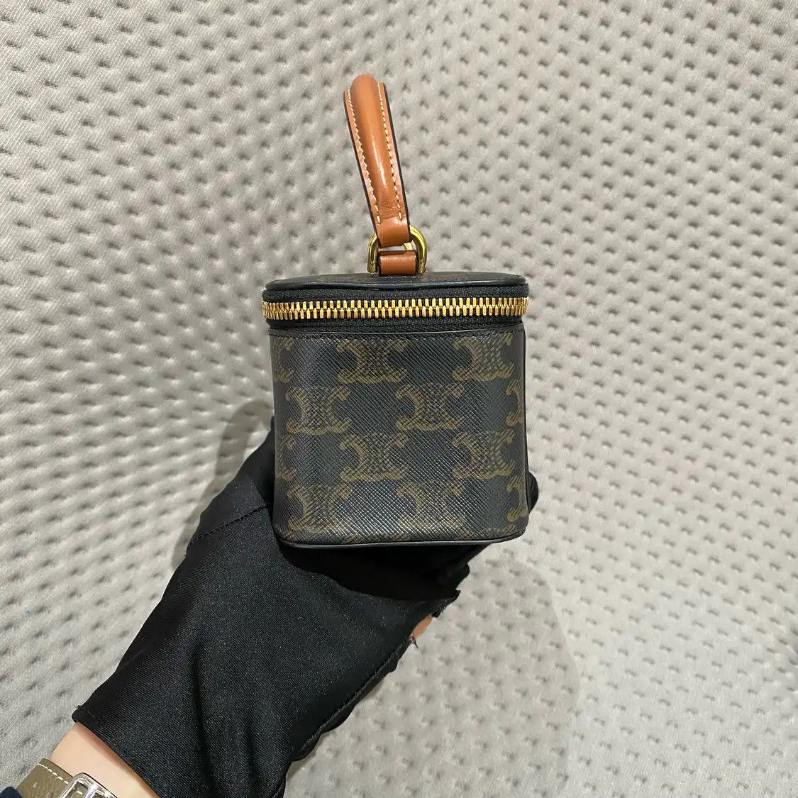 Celine CELINE box bag black coated canvas Triomphe crossbody bag Size ONE SIZE - 3 Thumbnail