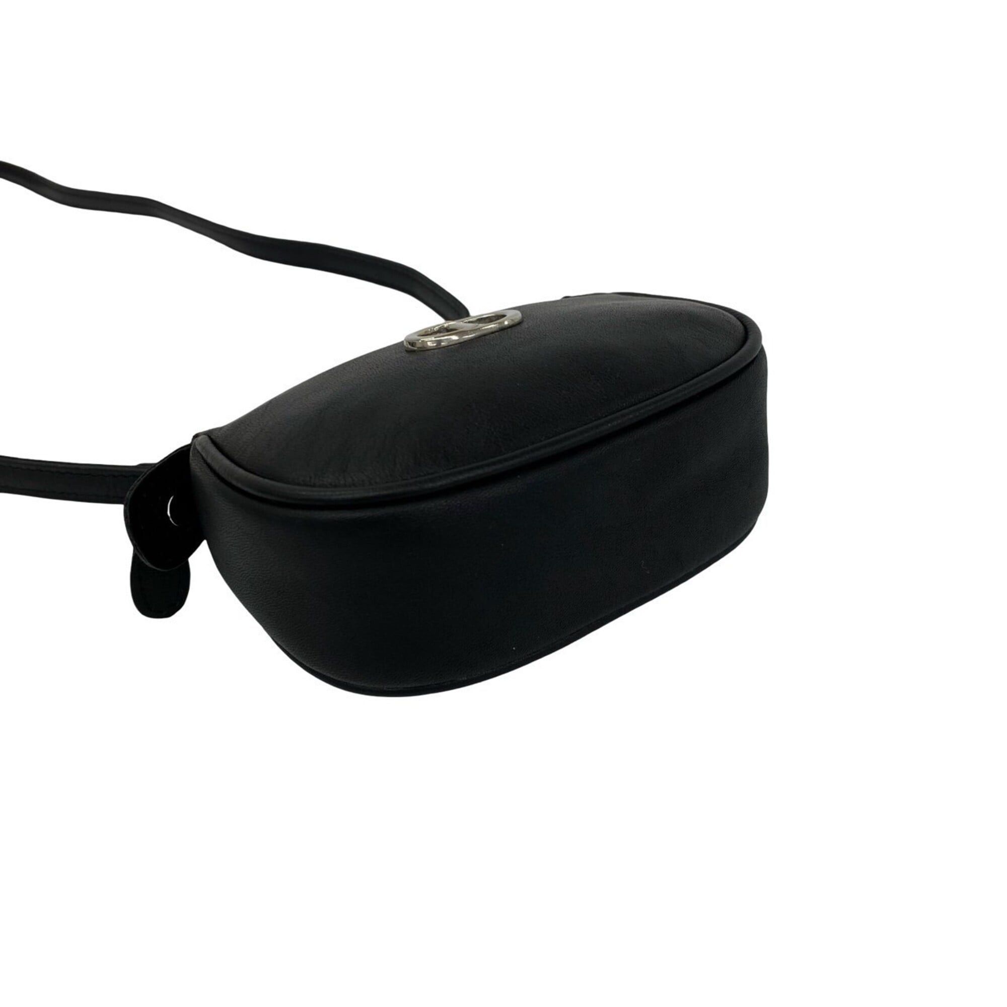 Dior Christian Dior Vintage CD Logo Hardware Leather Mini Shoulder Bag Pouch Black 06865 Size ONE SIZE - 7 Thumbnail