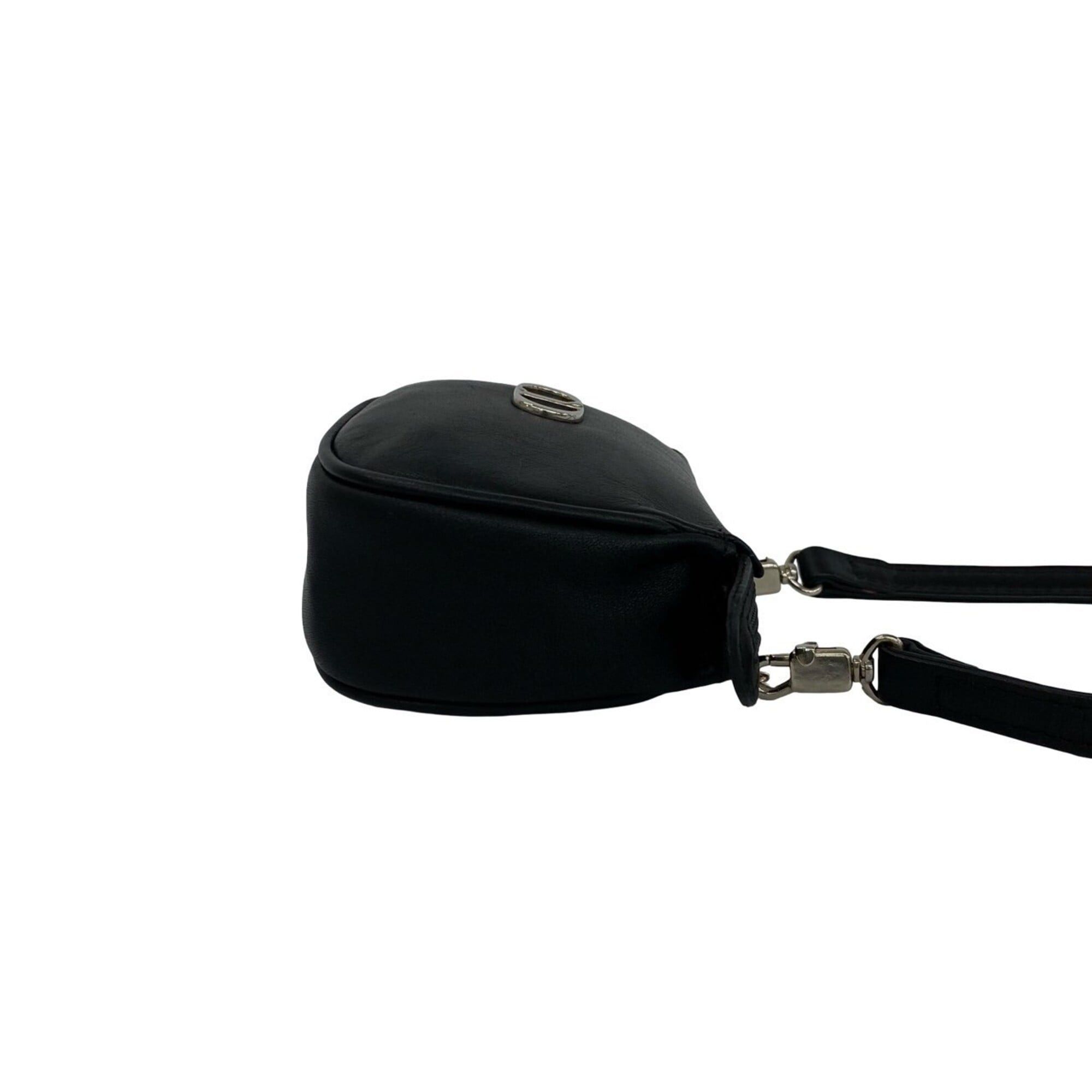 Dior Christian Dior Vintage CD Logo Hardware Leather Mini Shoulder Bag Pouch Black 06865 Size ONE SIZE - 6 Thumbnail
