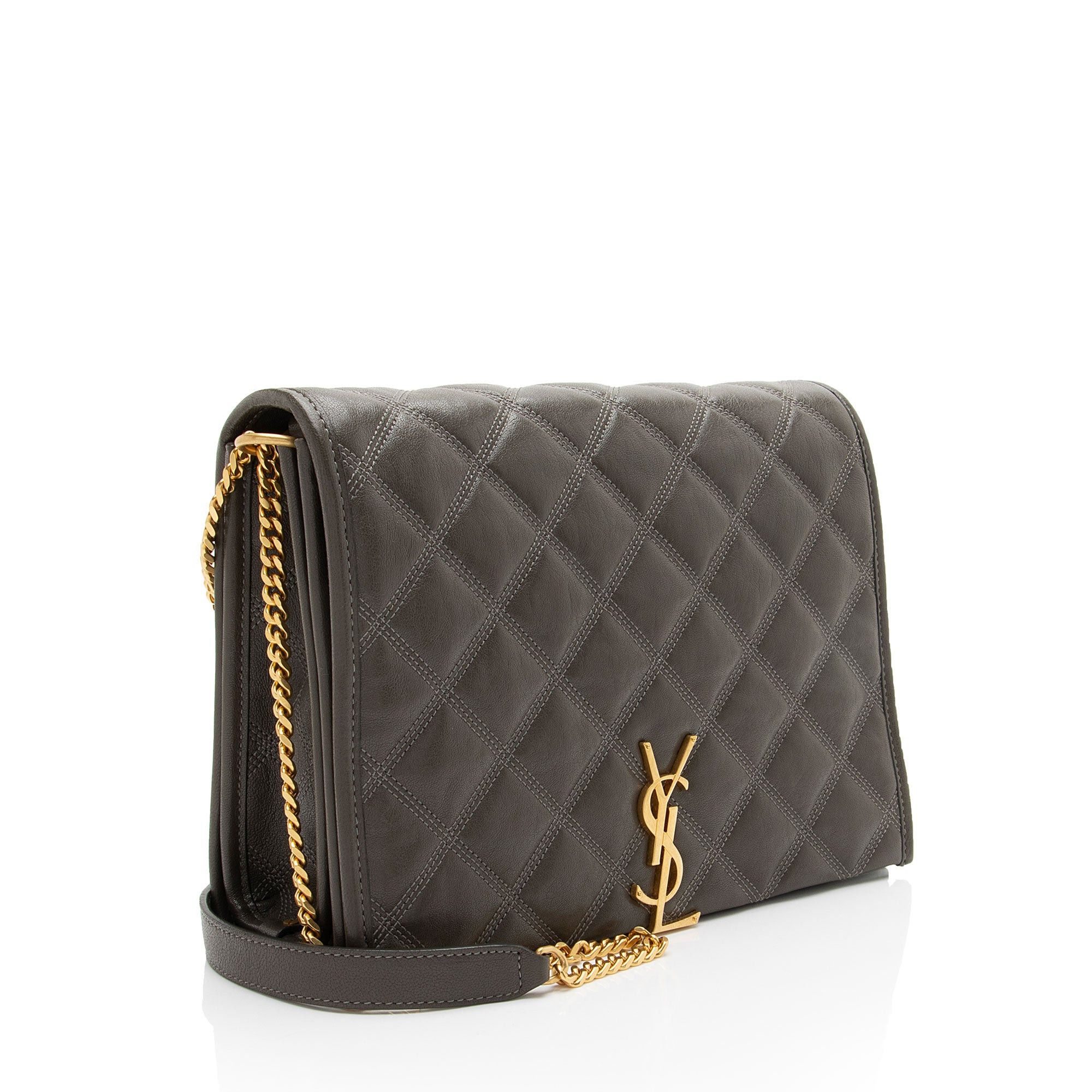 Saint Laurent Paris Saint Laurent Diamond Quilted Leather Monogram Becky Small S Size ONE SIZE - 2 Thumbnail