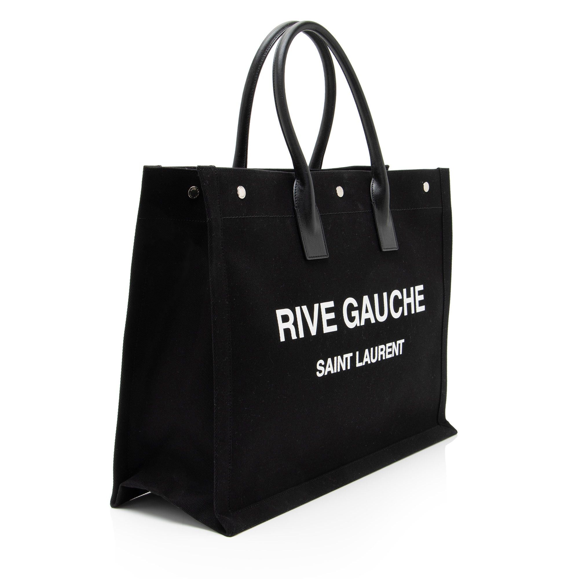 Saint Laurent Paris Saint Laurent Canvas Calfskin Rive Gauche Large Tote Size ONE SIZE - 2 Thumbnail