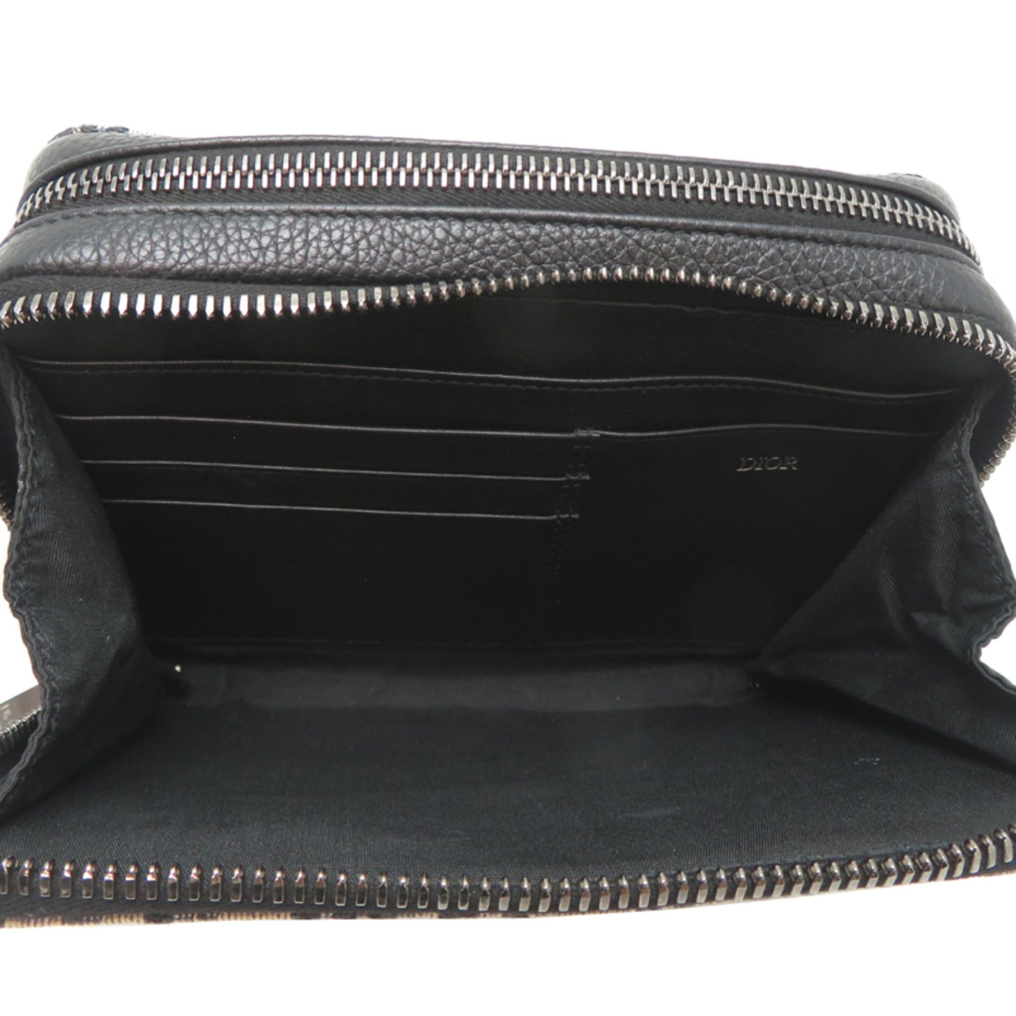 Dior Christian Dior Dior Zip Pouch with Strap, Women's/Men's Shoulder Bag, 20BBC119YSE_H05E, Fabric, Black Size ONE SIZE - 5 Thumbnail