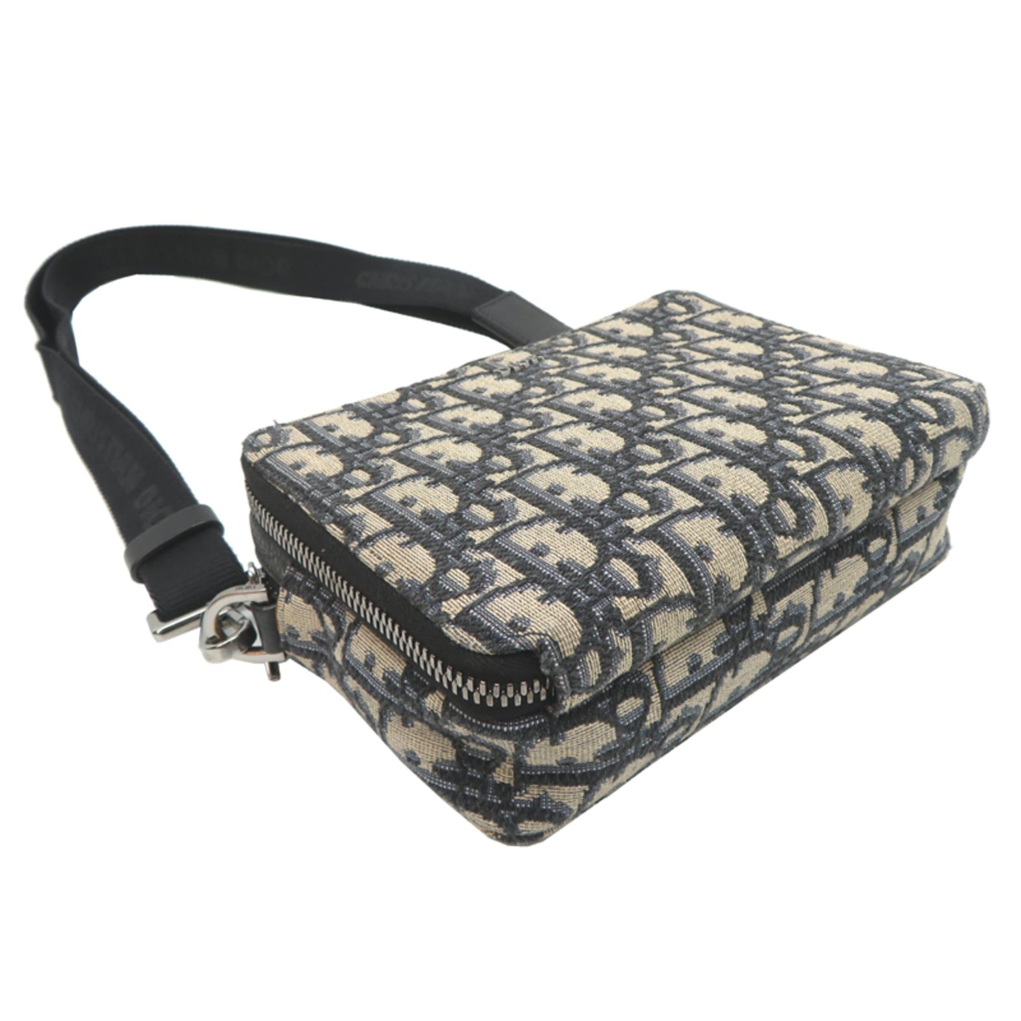 Dior Christian Dior Dior Zip Pouch with Strap, Women's/Men's Shoulder Bag, 20BBC119YSE_H05E, Fabric, Black Size ONE SIZE - 3 Thumbnail