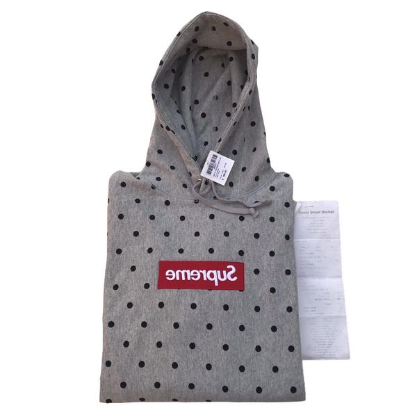 Supreme polka hotsell dot hoodie grey