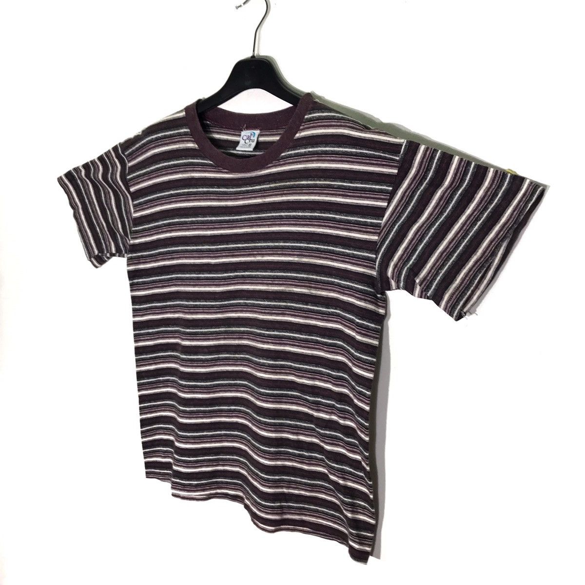 Vintage Vintage Cal Cru Stripe T shirt Made In Usa Size US M / EU 48-50 / 2 - 2 Thumbnail