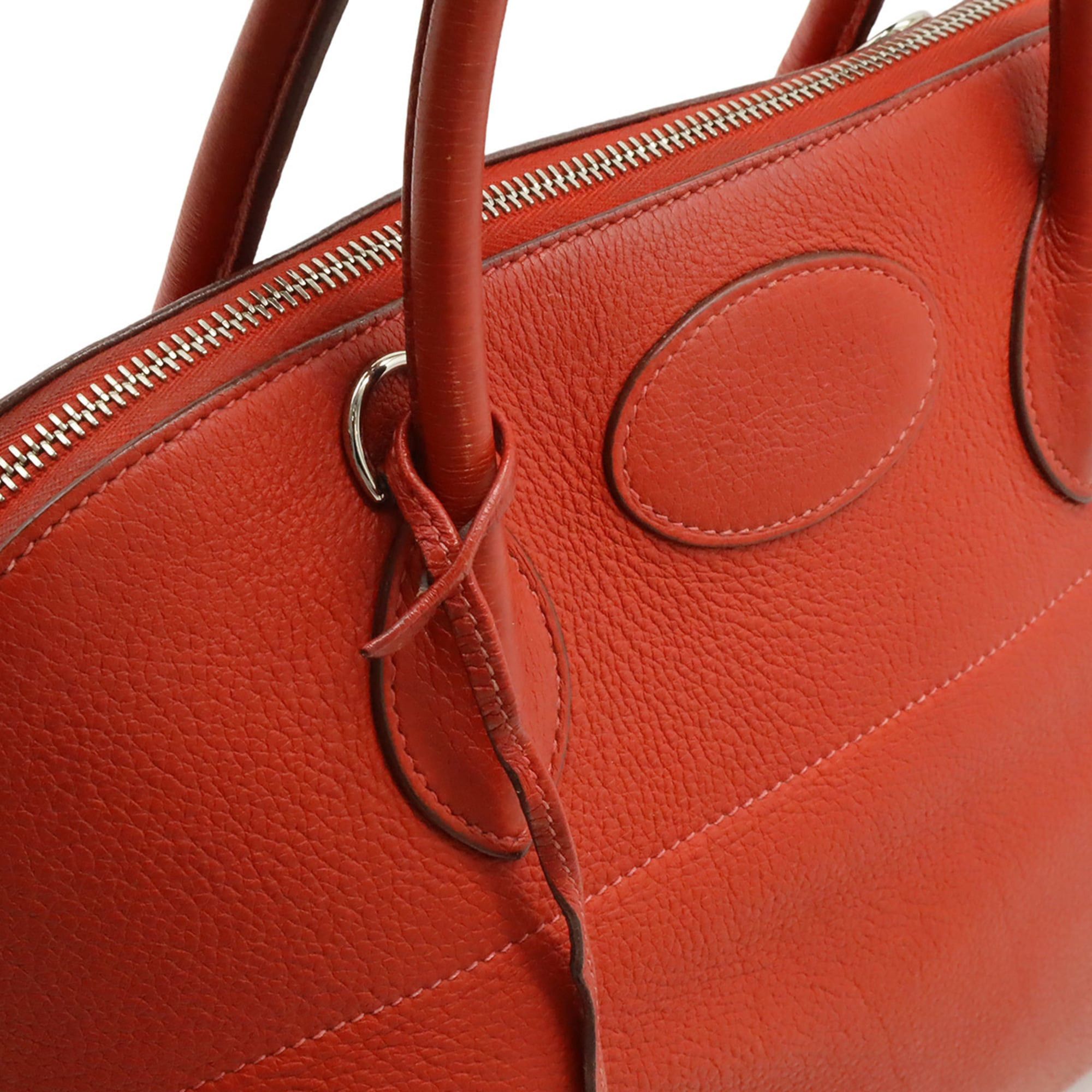 Hermes HERMES Bolide 35 Handbag Tote Bag Taurillon Clemence Leather Red I Stamp Shoulder Size ONE SIZE - 10 Thumbnail