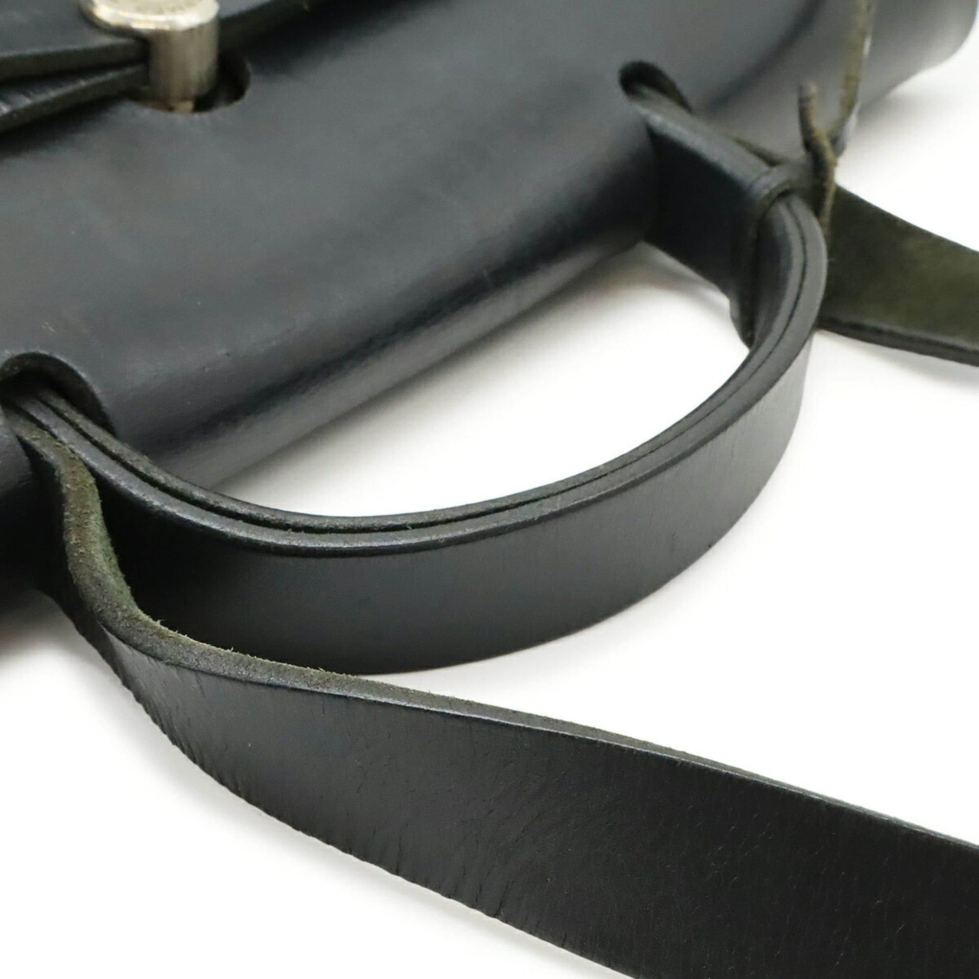 Hermes HERMES Herbag MM Handbag Shoulder Bag Toile Officier Leather Black □E Stamp Size ONE SIZE - 5 Thumbnail