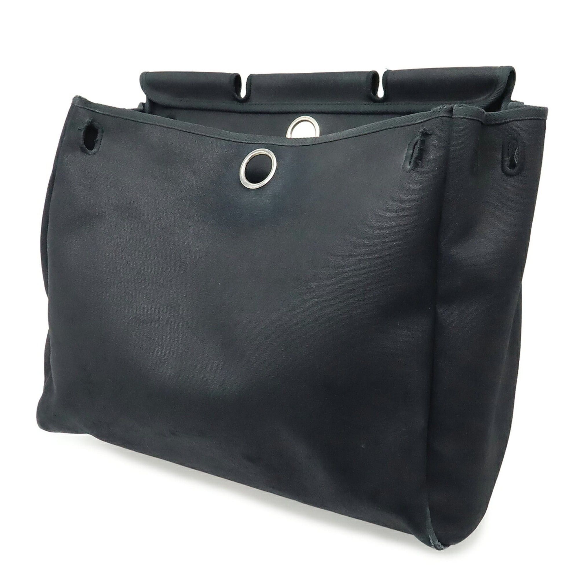 Hermes HERMES Herbag MM Handbag Shoulder Bag Toile Officier Leather Black □E Stamp Size ONE SIZE - 10 Thumbnail