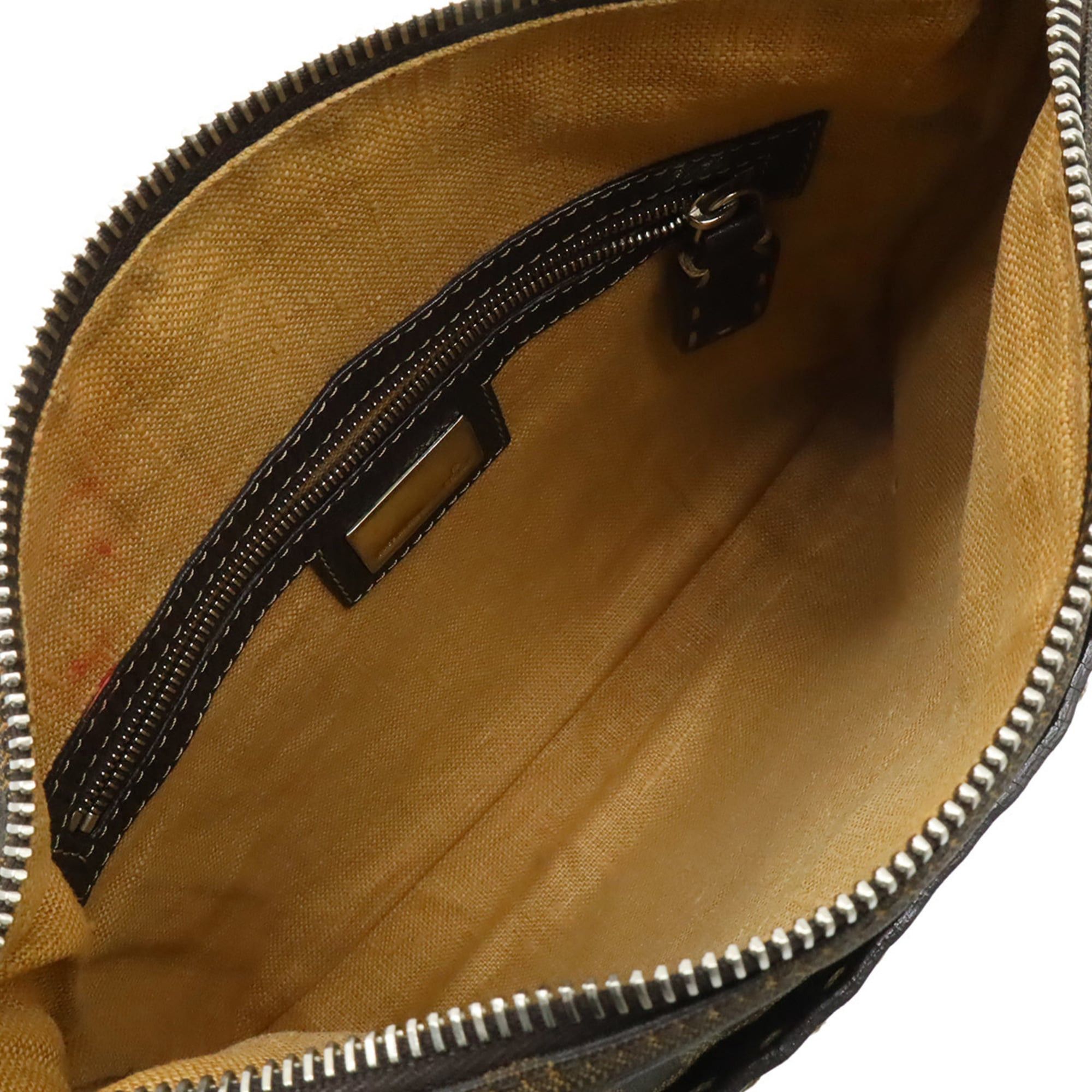 Fendi FENDI Selleria Zucca Shoulder Bag, Canvas and Leather, Brown, 8BT092 Size ONE SIZE - 8 Thumbnail