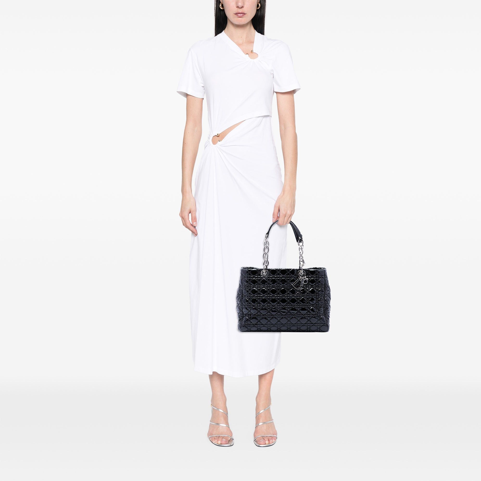 Dior Patent Cannage Lady Dior Soft Shopping Tote Size ONE SIZE - 6 Thumbnail