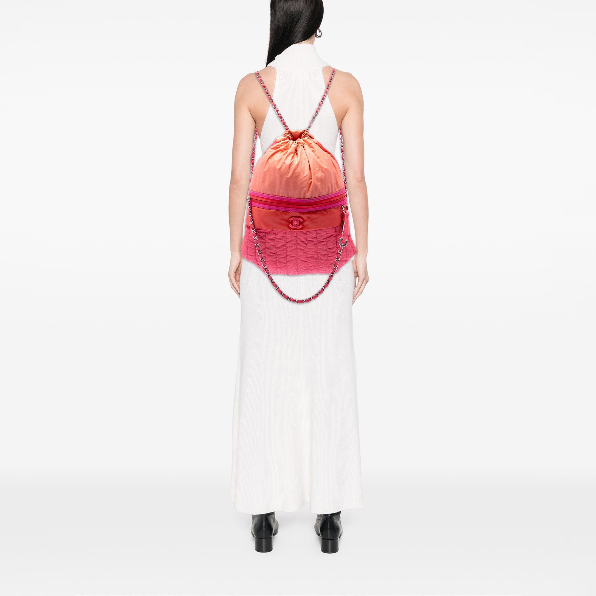 Chanel CC Multicolor Vertical Quilted Nylon Coco Neige Convertible Backpack Size ONE SIZE - 6 Thumbnail