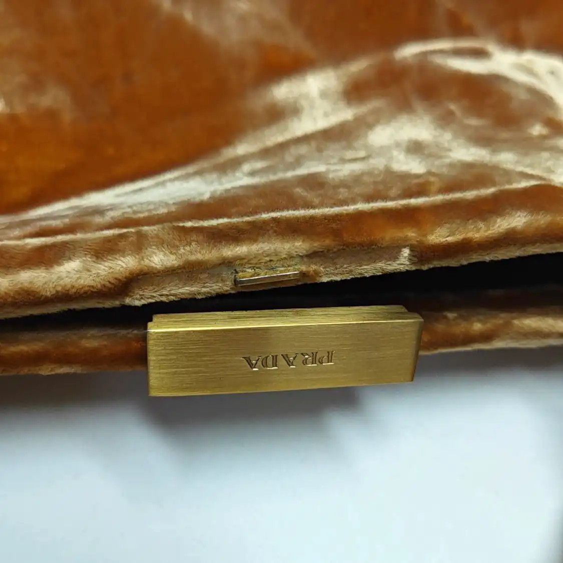 Prada PRADA brown velvet handbag gold hardware Size ONE SIZE - 14 Thumbnail