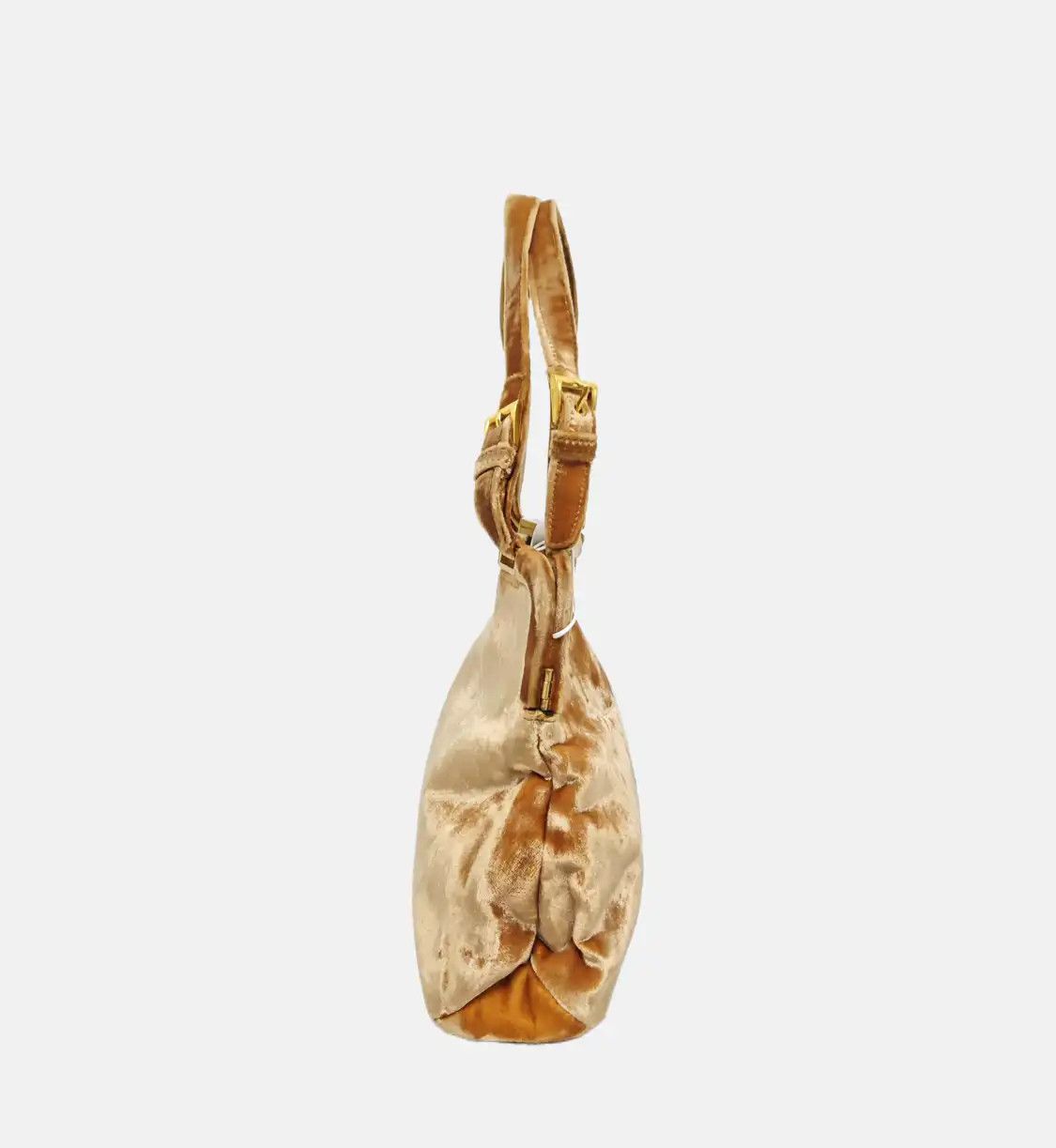 Prada PRADA brown velvet handbag gold hardware Size ONE SIZE - 4 Thumbnail