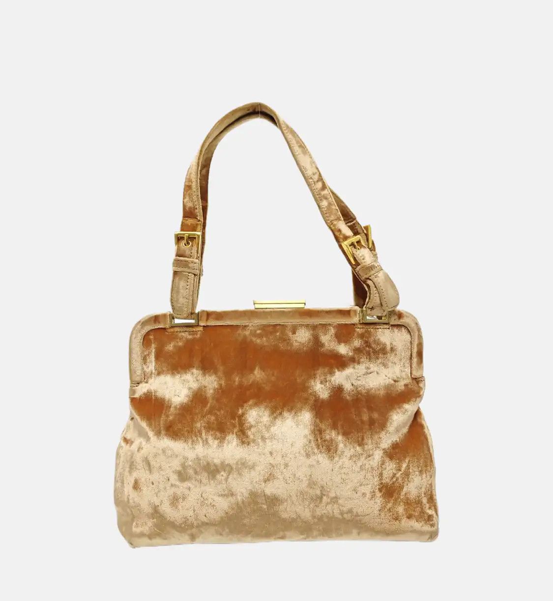 Prada PRADA brown velvet handbag gold hardware Size ONE SIZE - 5 Thumbnail