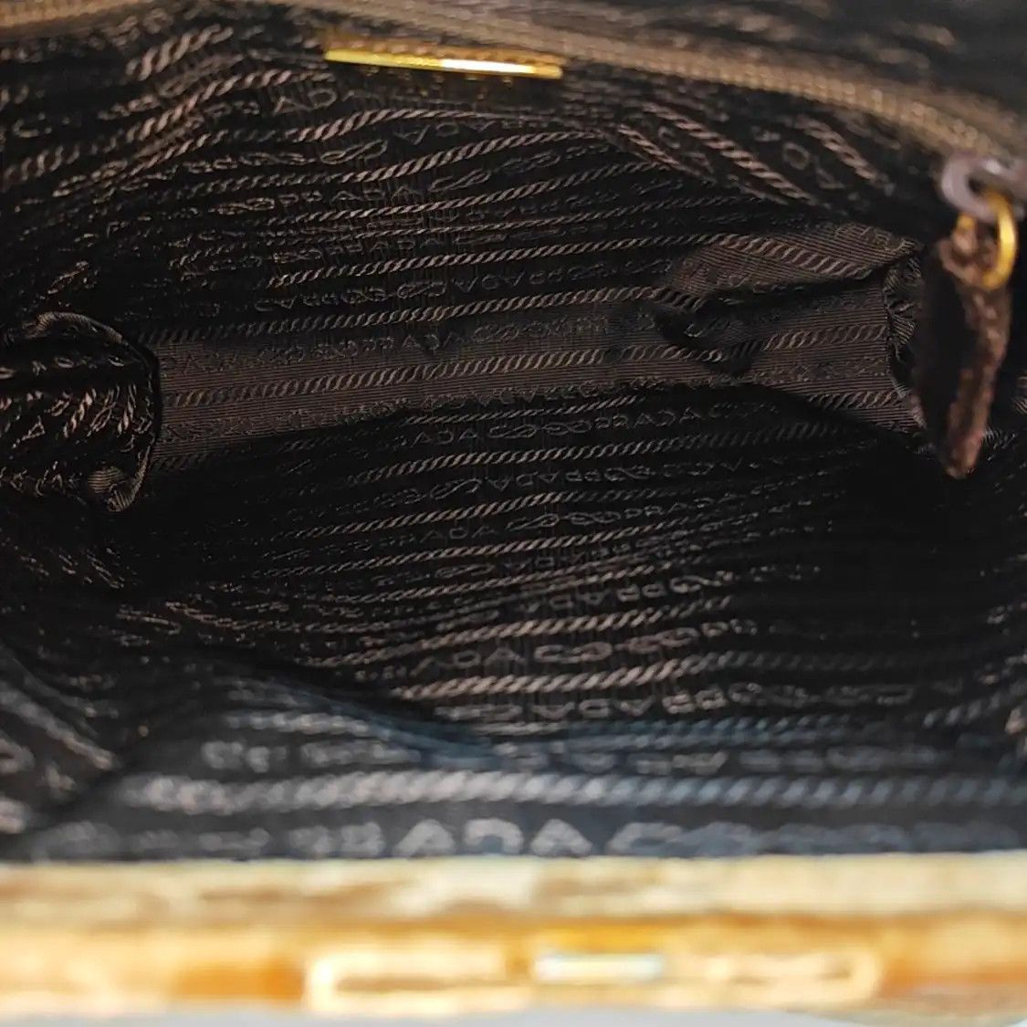Prada PRADA brown velvet handbag gold hardware Size ONE SIZE - 7 Thumbnail
