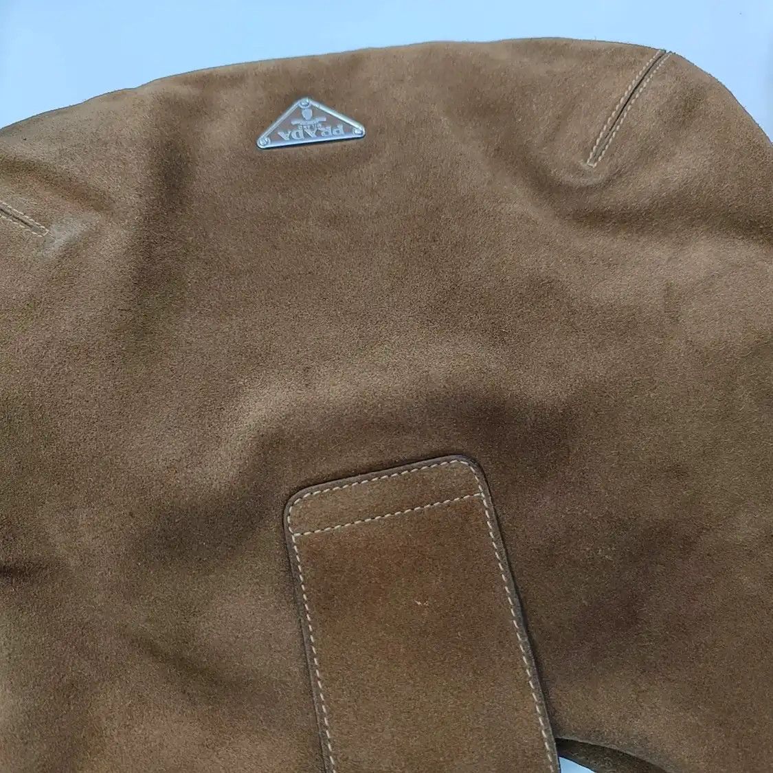 Prada PRADA brown suede shoulder bag handbag silver hardware Size ONE SIZE - 11 Thumbnail