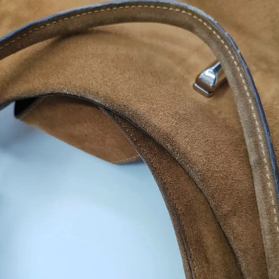 Prada PRADA brown suede shoulder bag handbag silver hardware Size ONE SIZE - 14 Thumbnail